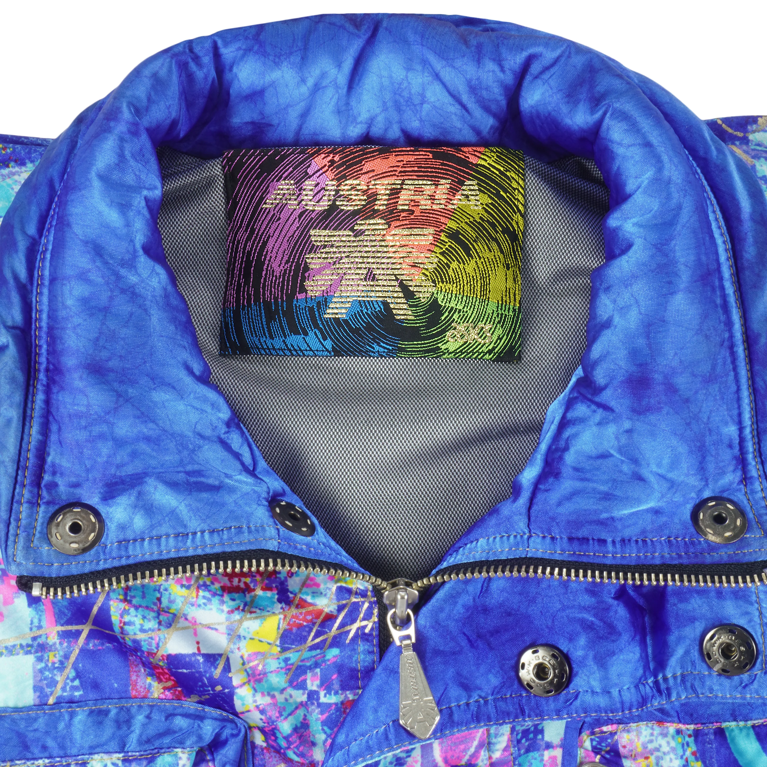 Asics - Austria Crazy Patterned Zip & Button-Up Ski Jacket 1990s Large - Image 4