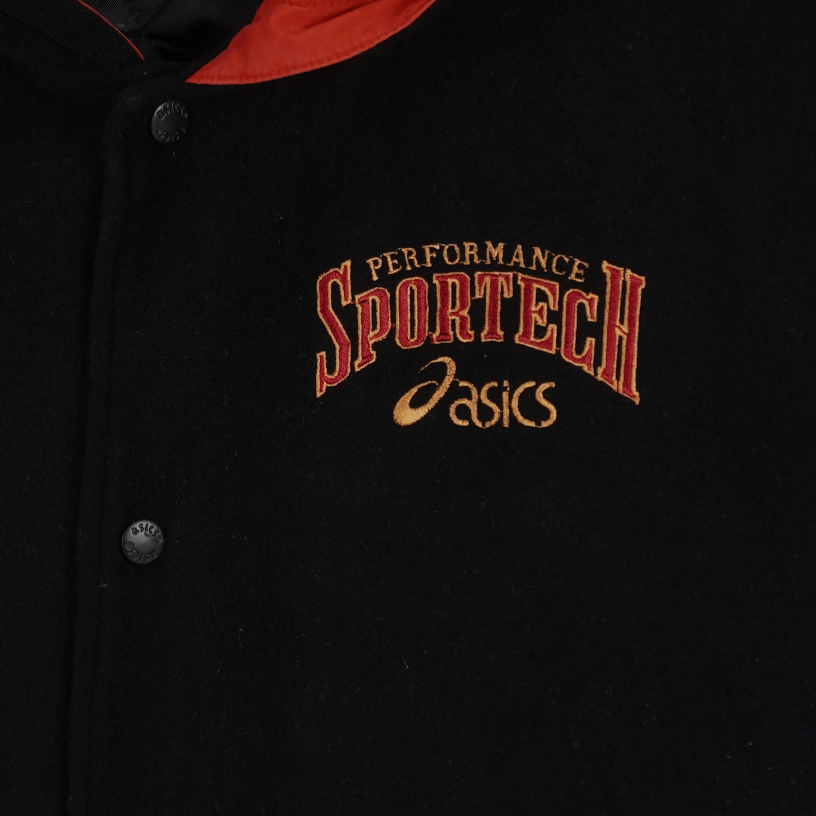Asics - Black & Purple Big Spell-Out Hooded Warm Jacket 1990s Large - Image 4