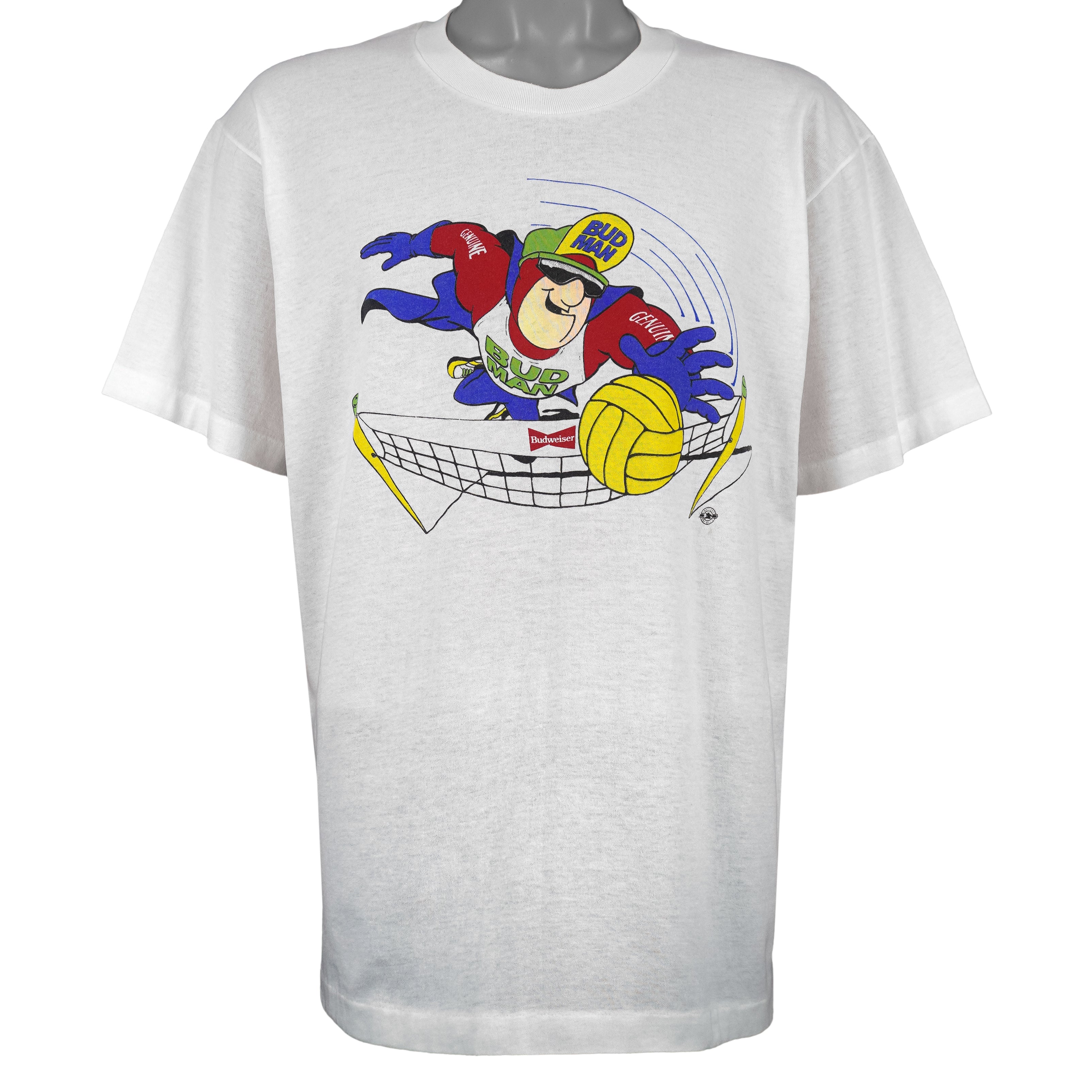 Budweiser (Stony Creek) - Bud Man Volleyball T-Shirt 1990s X-Large