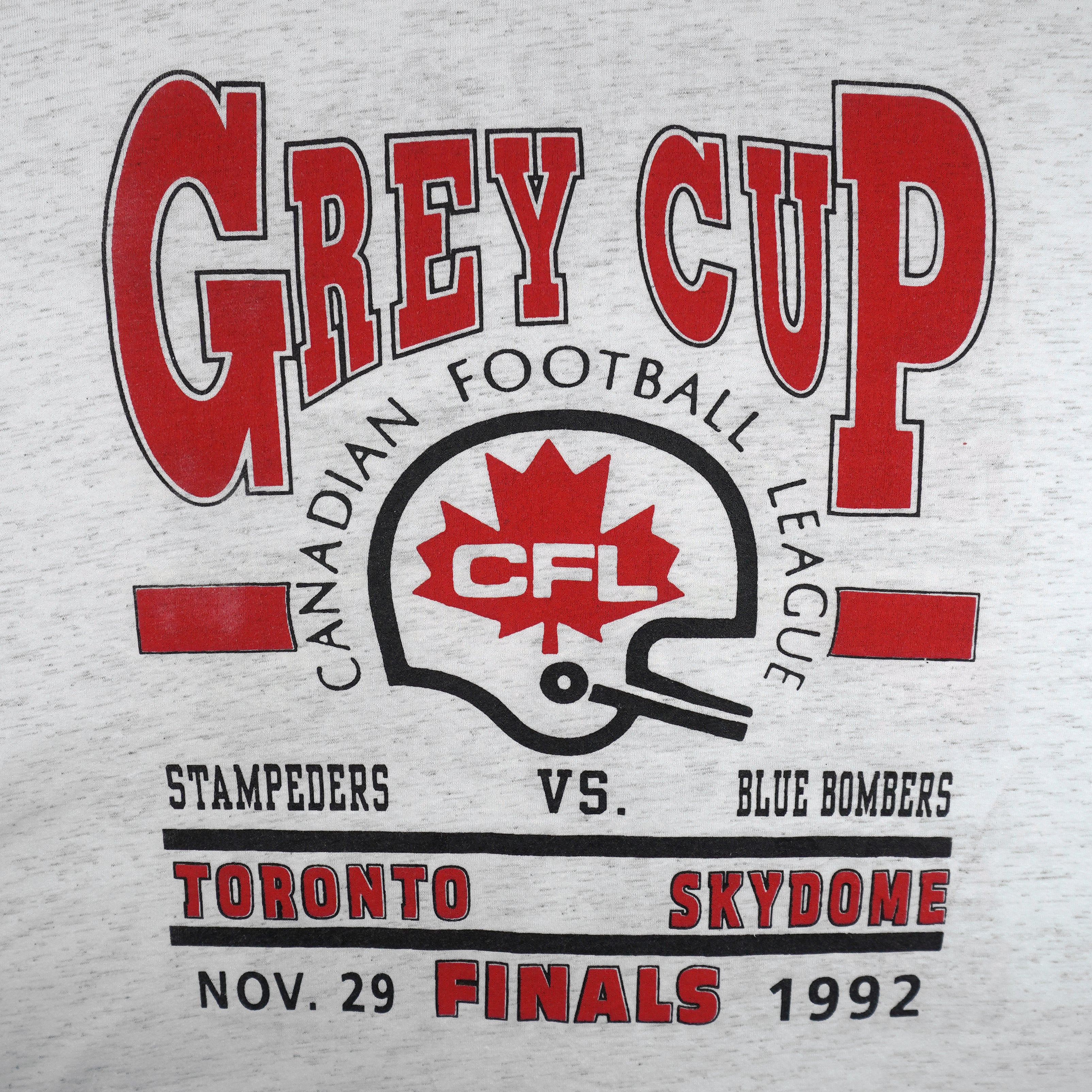 CFL - Calgary Stampeders VS Winnipeg Blue Bombers Roll Up Sleeves T-Shirt 1992 X-Large - Image 4