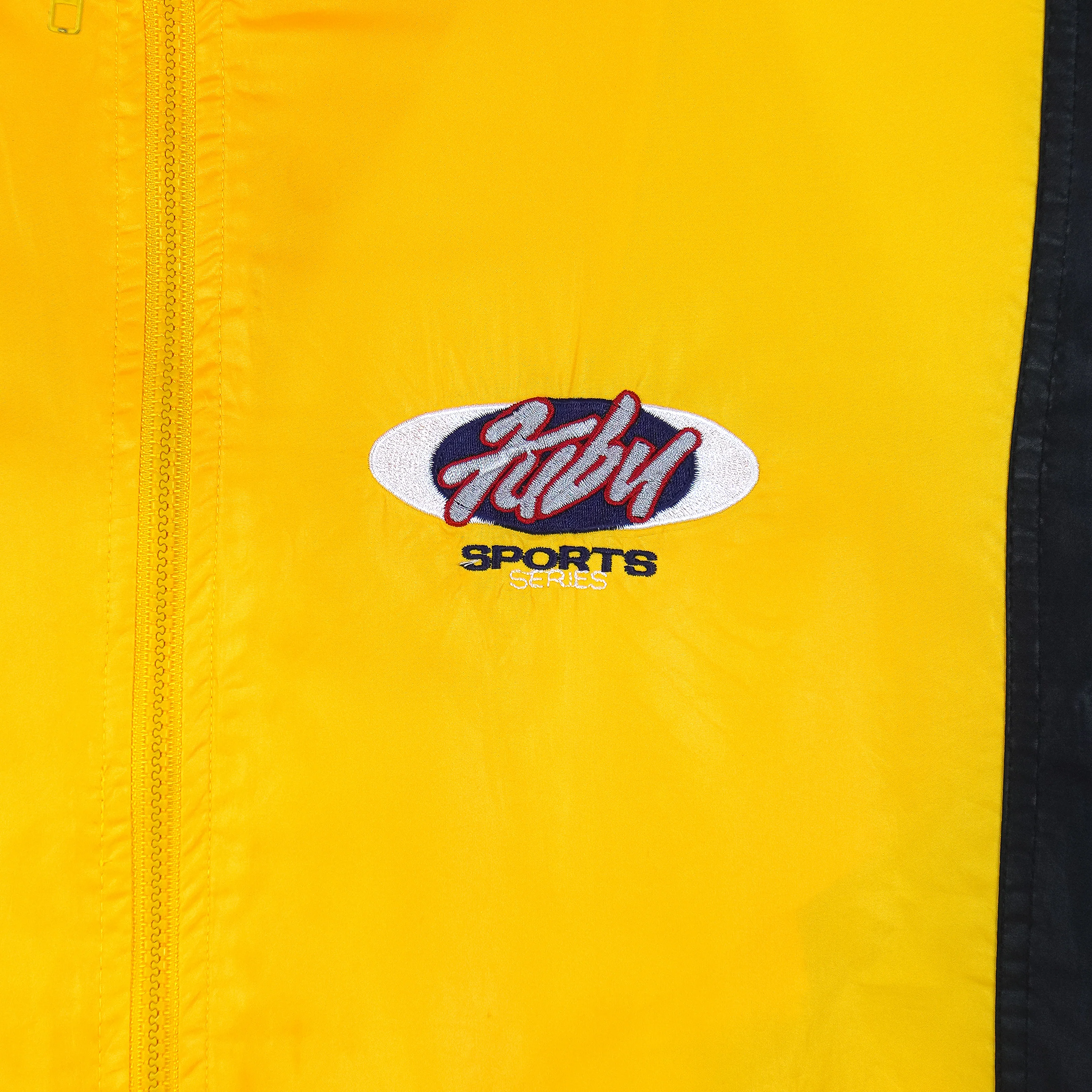 FUBU - Yellow Sports Series Hooded Jacket 1990s Large - Image 6