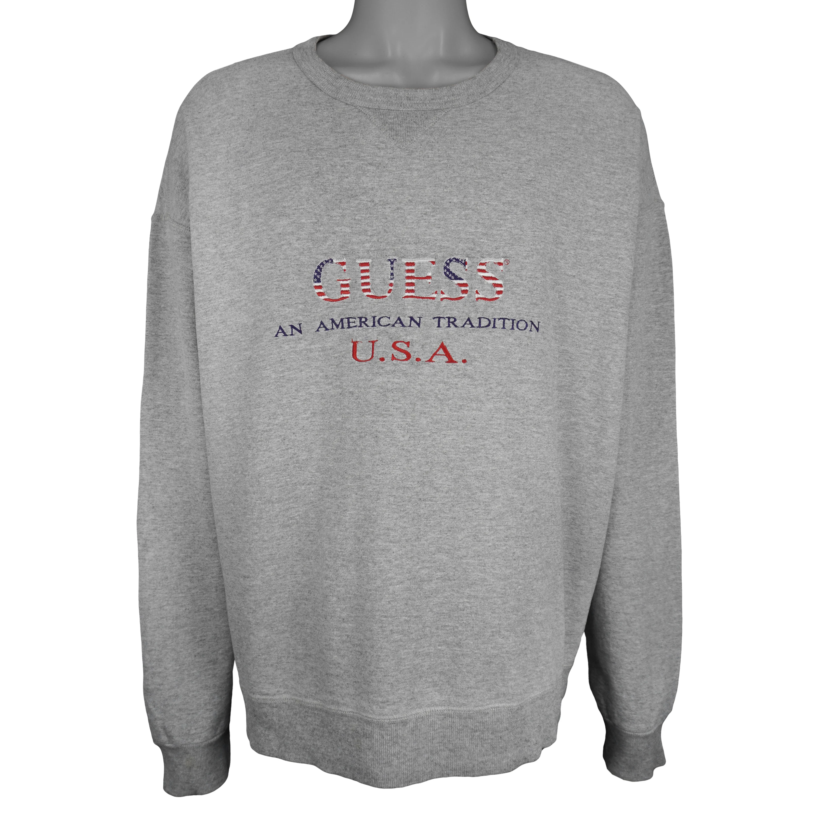 Guess - USA An American Tradition Spell-Out Crew Neck Sweatshirt 1990s X-Large