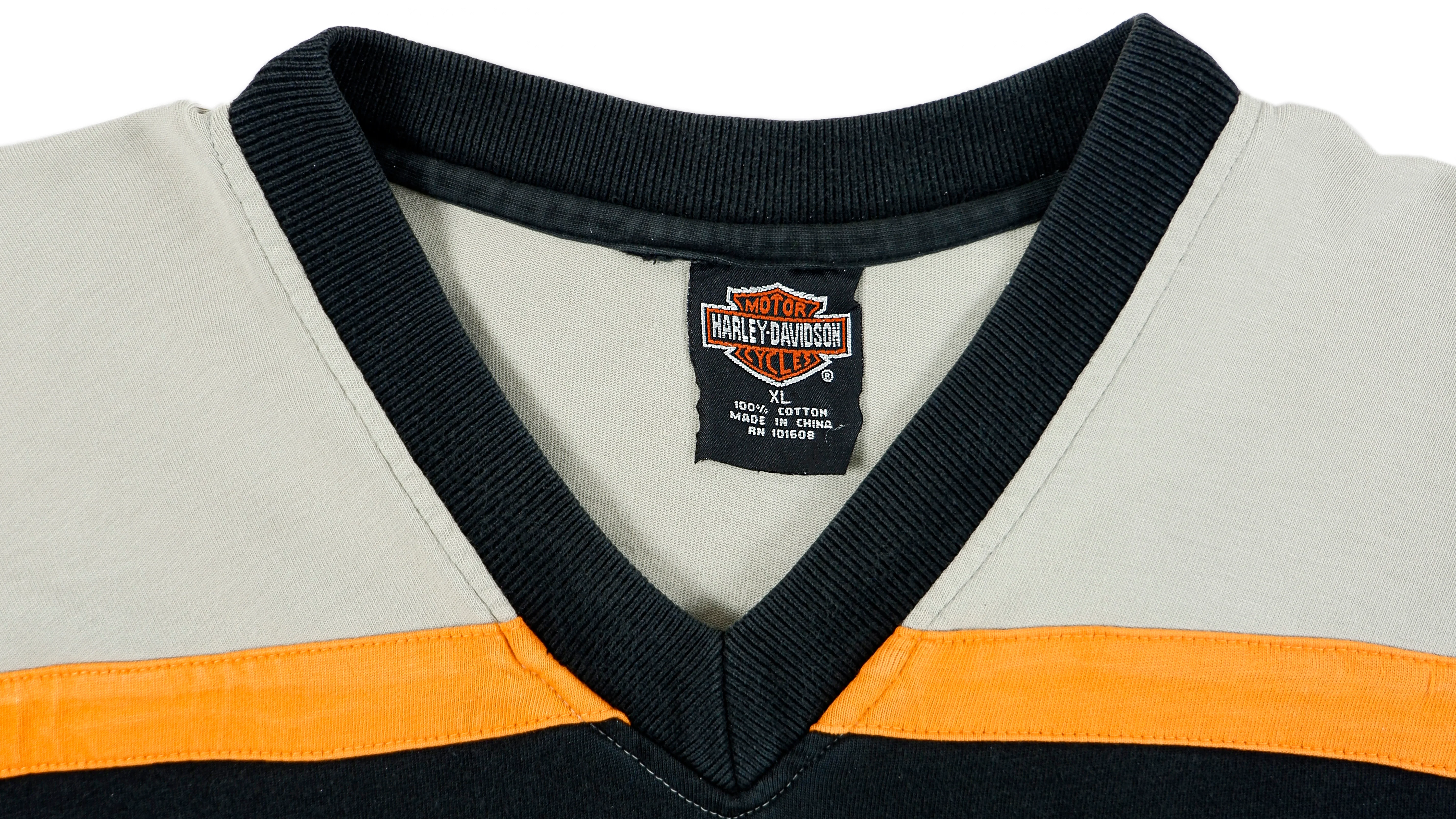 Harley Davidson - Black & White Spell-Out Long Sleeved Shirt 1990s X-Large - Image 3