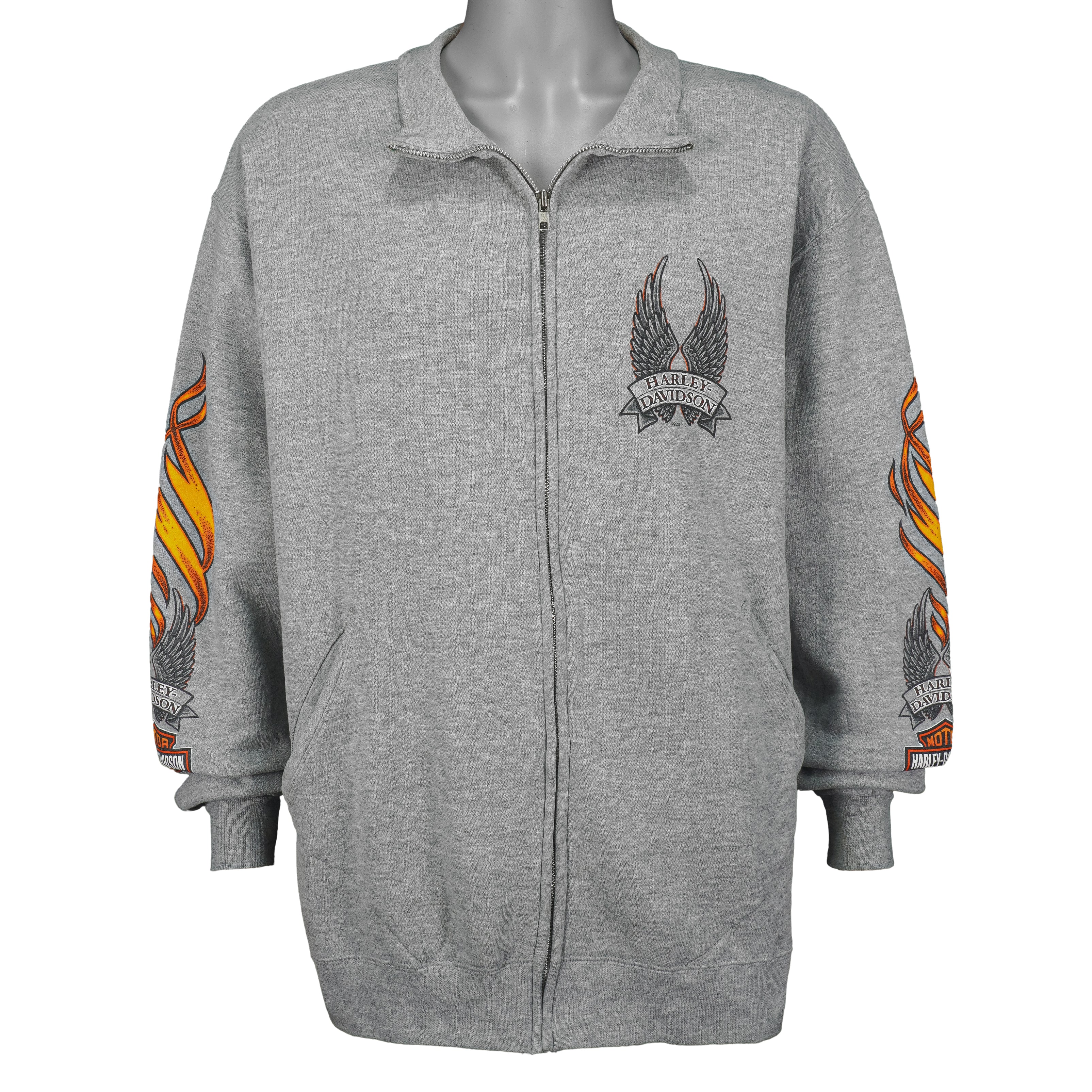 Harley Davidson - Twin Cities Spell-Out Zip-Up Sweatshirt 2007 X-Large - Image 3