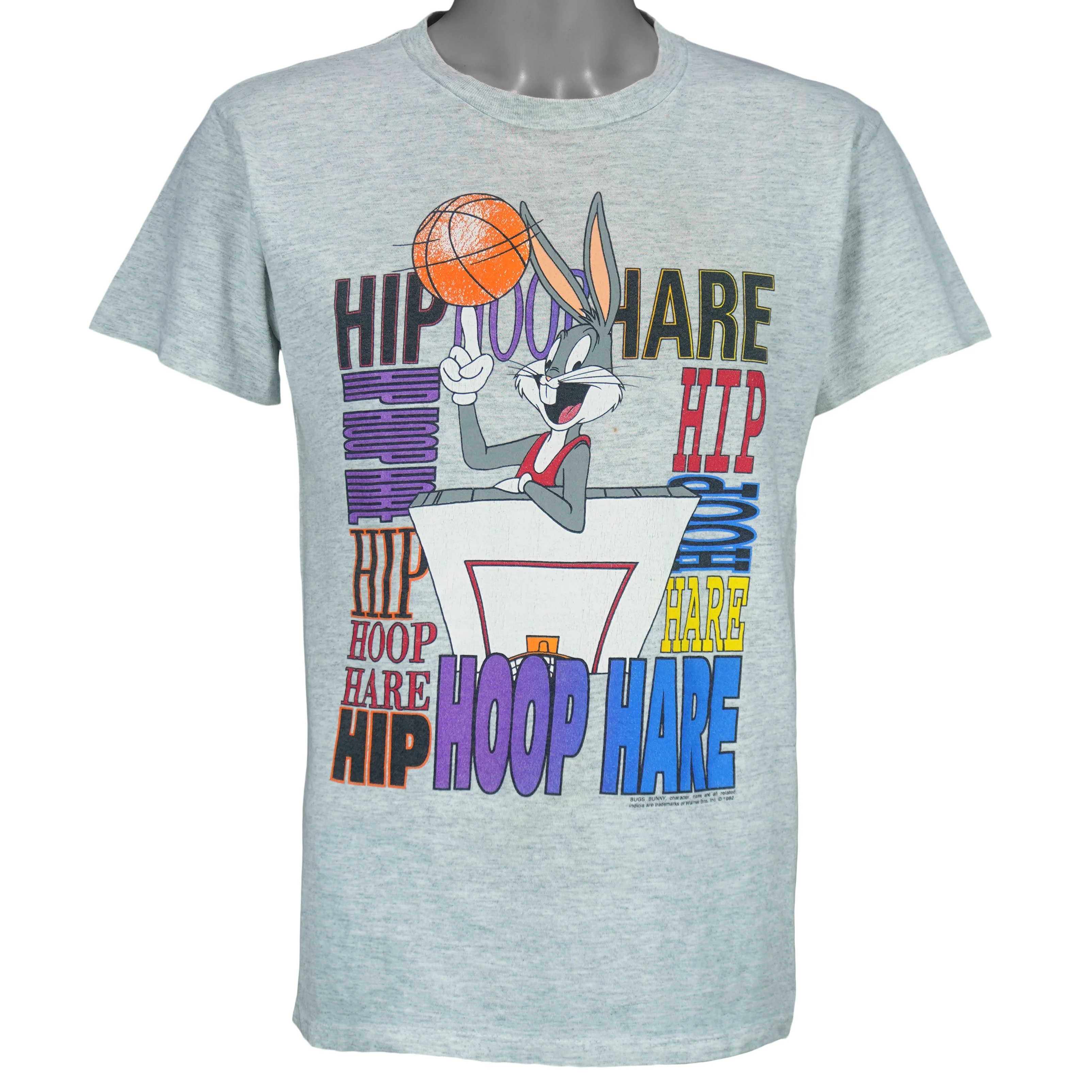 Looney Tunes - Bugs Bunny "Hip Hoop Hare" Basketball T-Shirt 1992 Medium