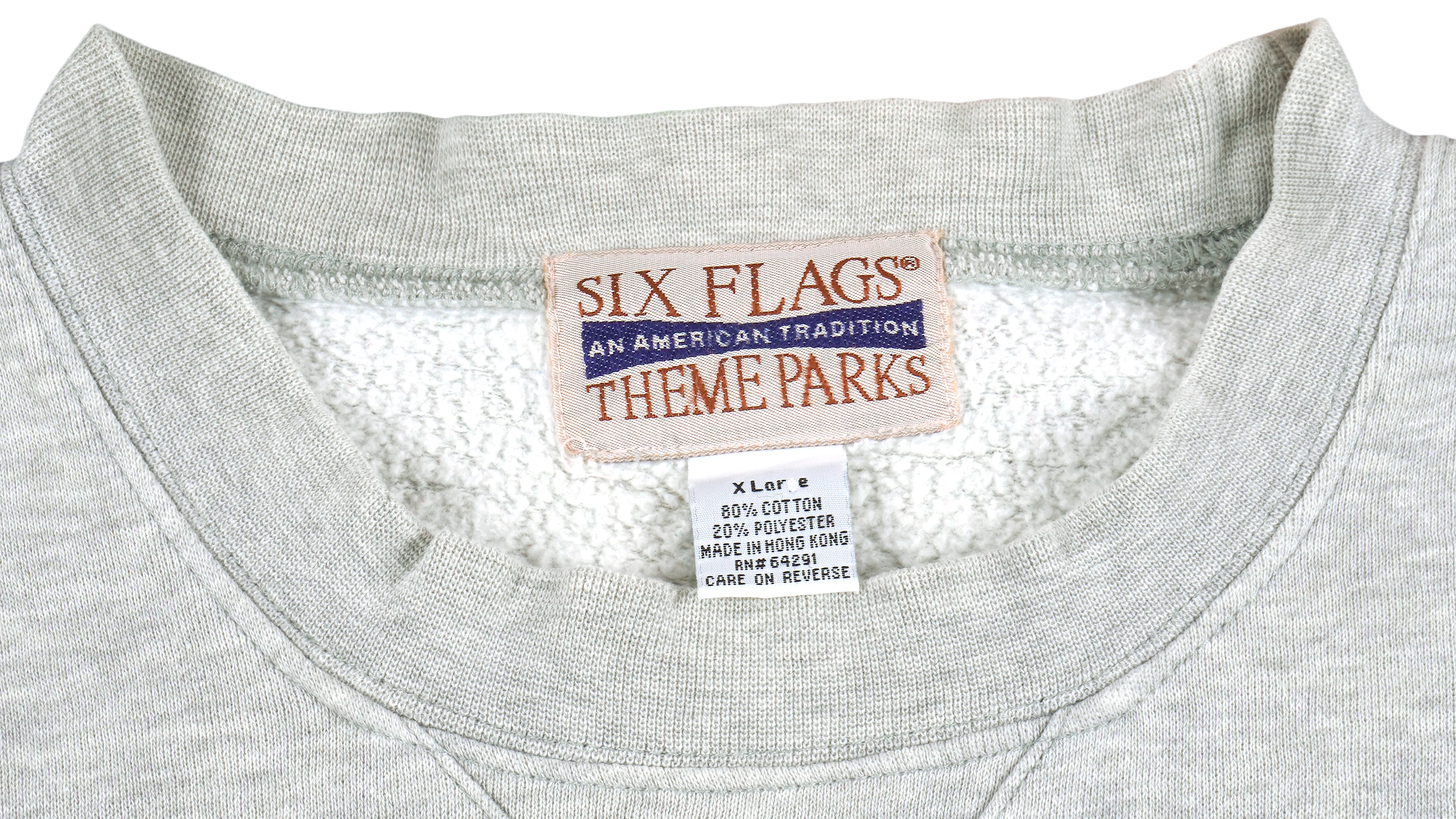 Looney Tunes - Six Flags Embroidered Crew Neck Sweatshirt 1990s X-Large - Image 3