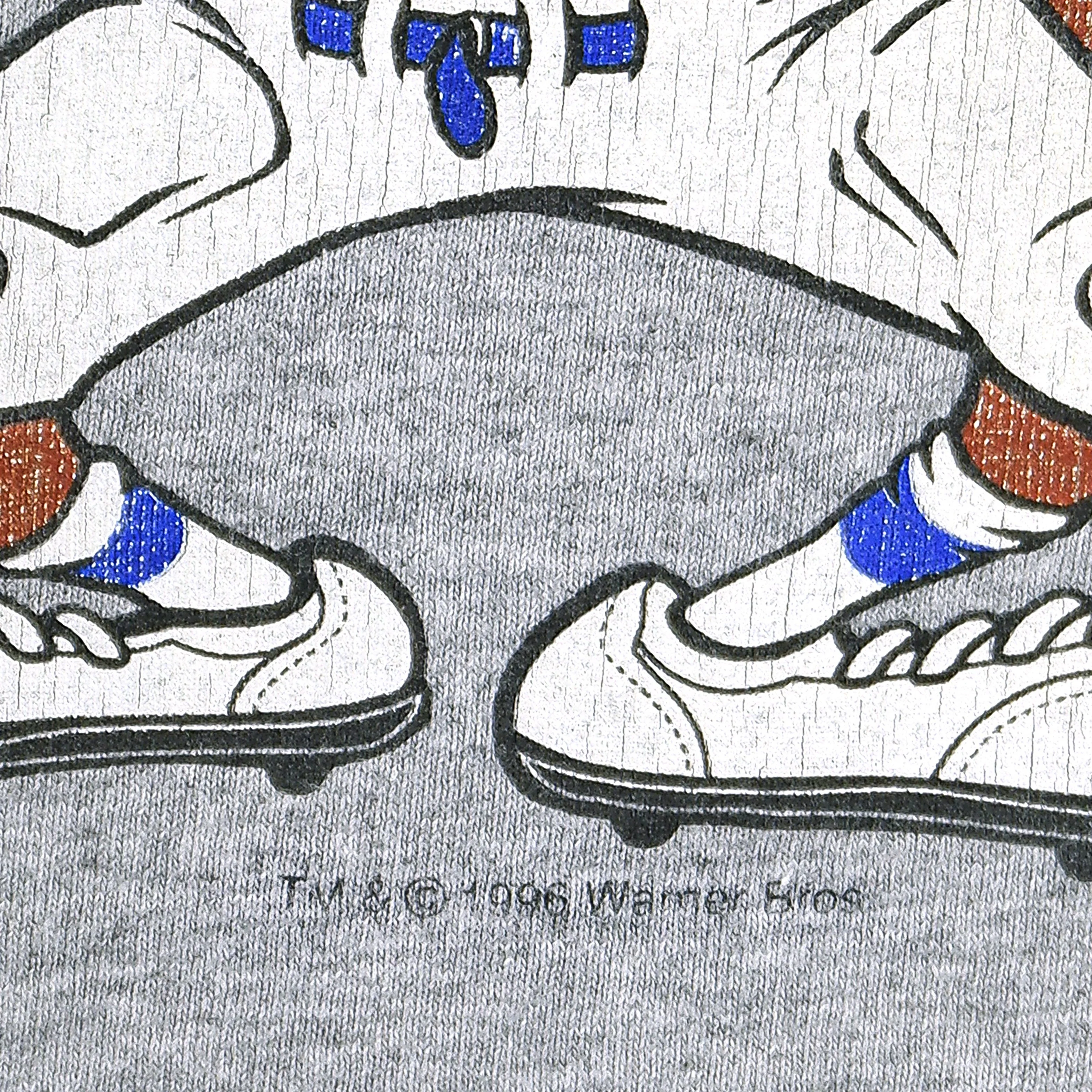 Looney Tunes - Taz Defense Spell-Out T-Shirt 1996 Medium - Image 3