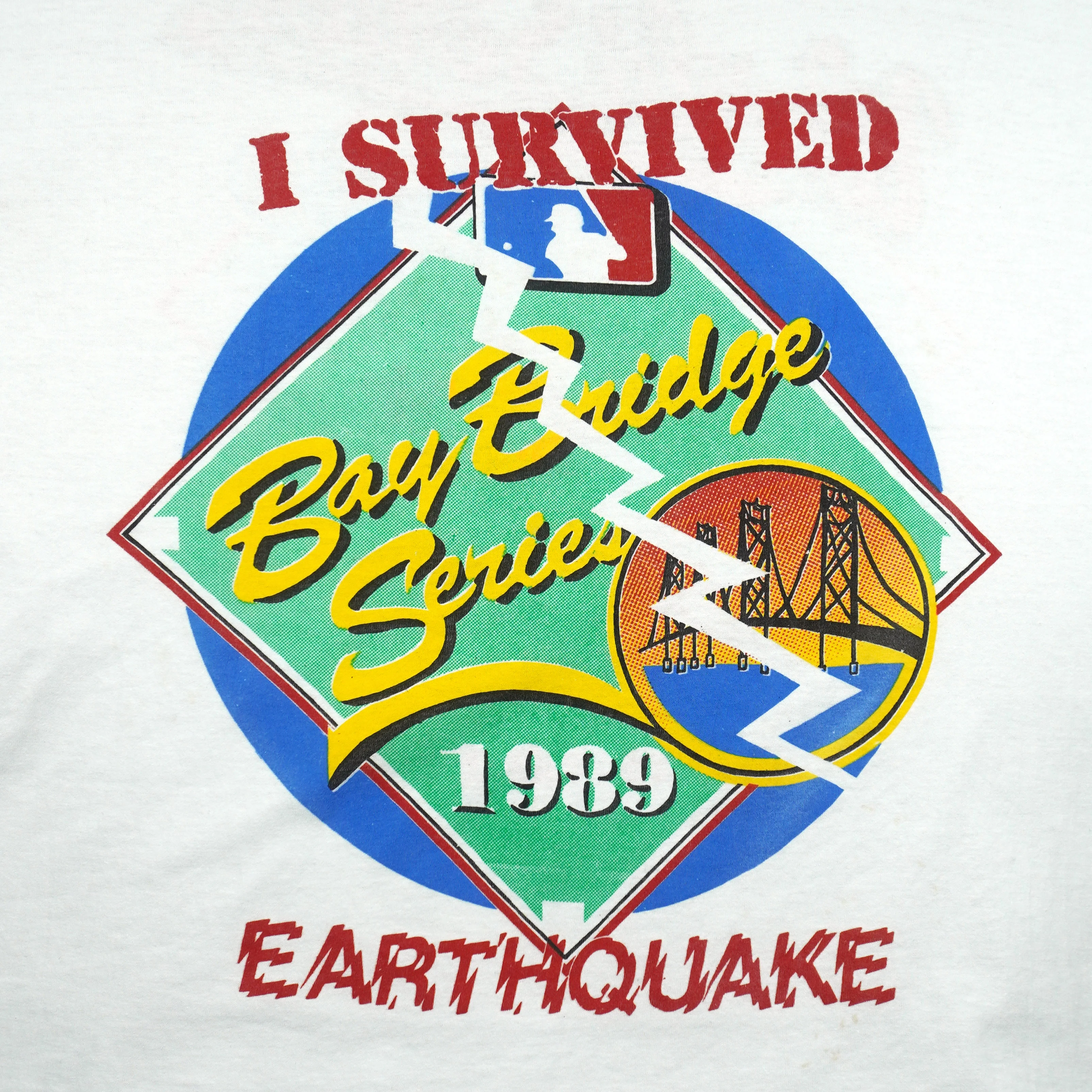MLB - Bay Bridge Series Athletics VS Giants Earthquake Survivors T-Shirt 1989 Large - Image 3