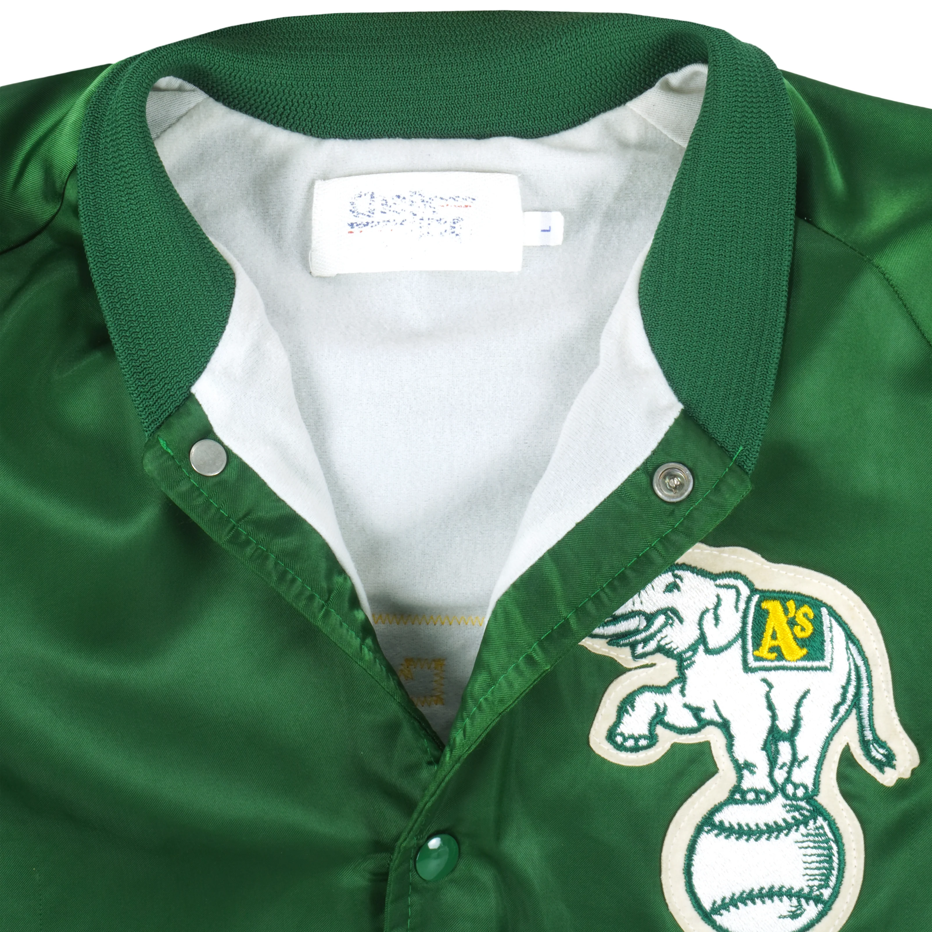 MLB (Chalk Line) - Oakland Athletics Satin Jacket 1990s Large - Image 3