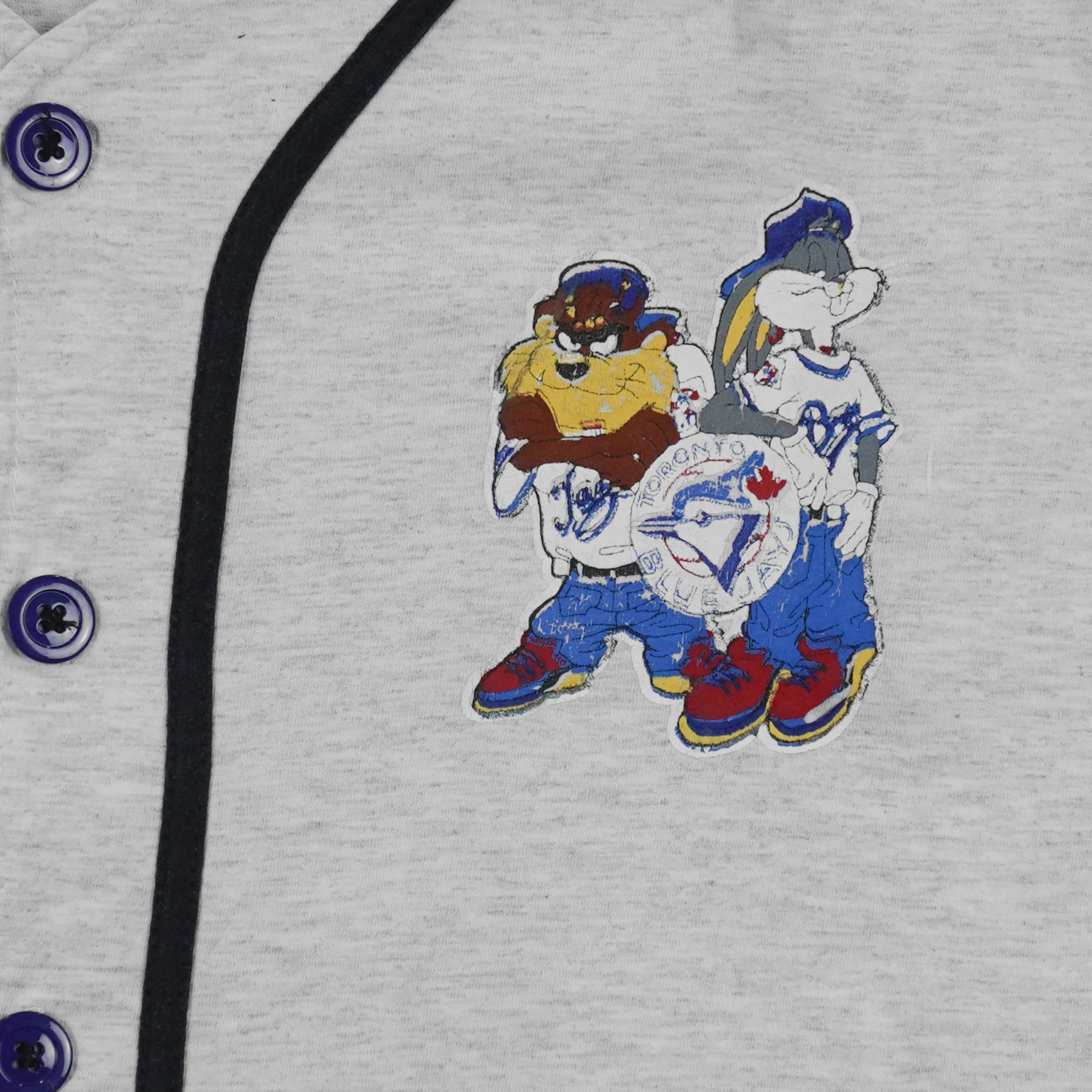 MLB - Grey Toronto Blue Jays X Looney Tunes T-Shirt 1990s Large - Image 3