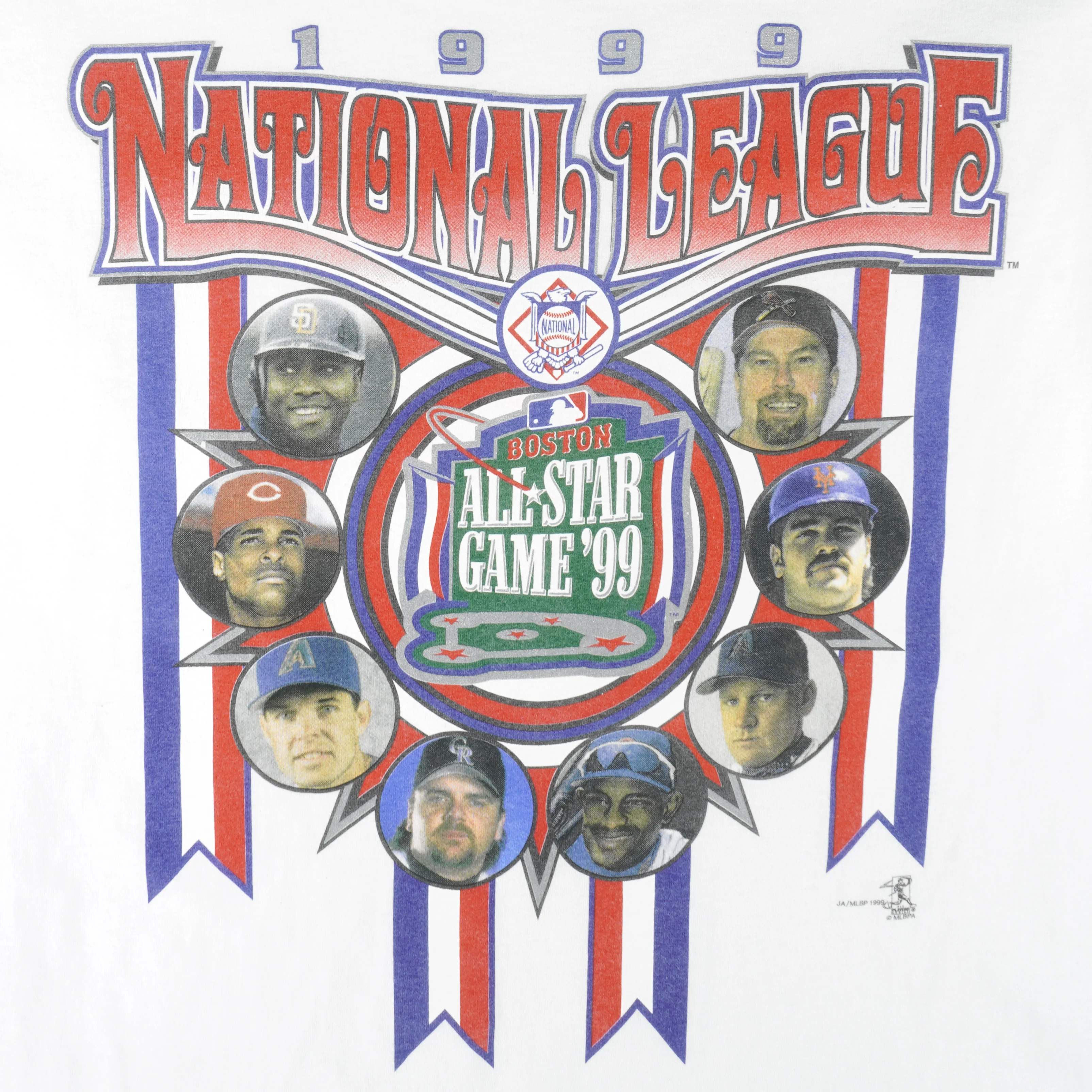 MLB (Logo 7) - National League Boston MVPS All Star Game T-Shirt 1999 X-Large - Image 3