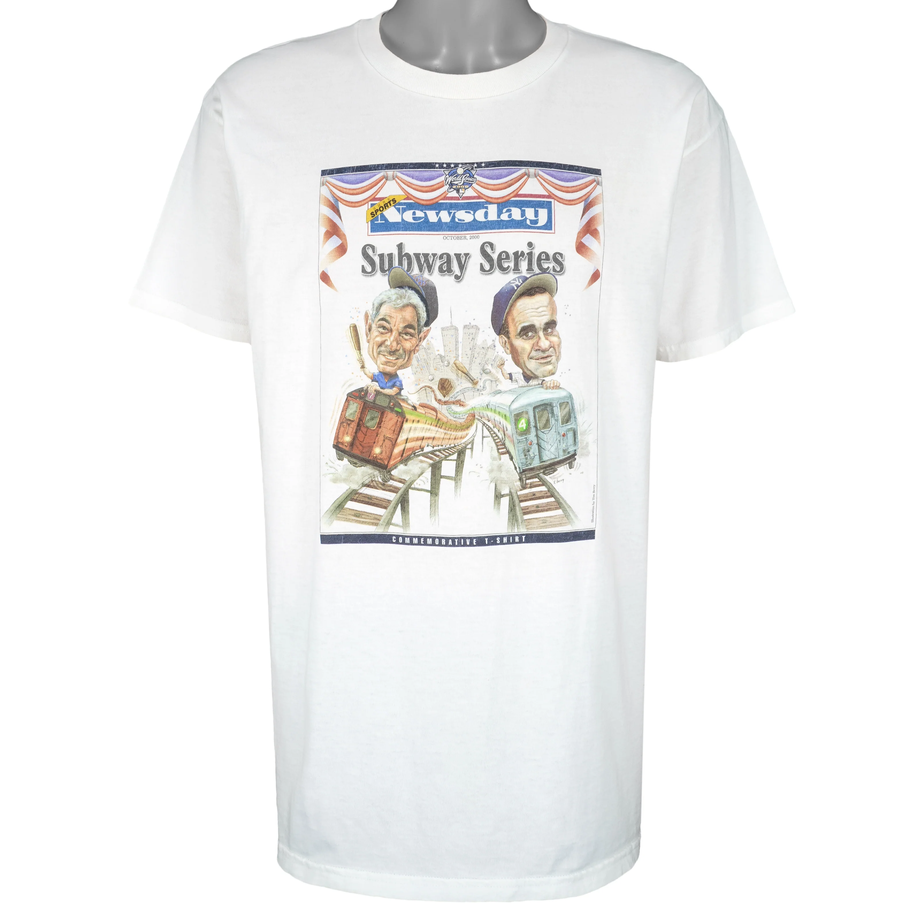 MLB - New York Yankees X Mets Subway Series Caricature T-Shirt 2000 Large