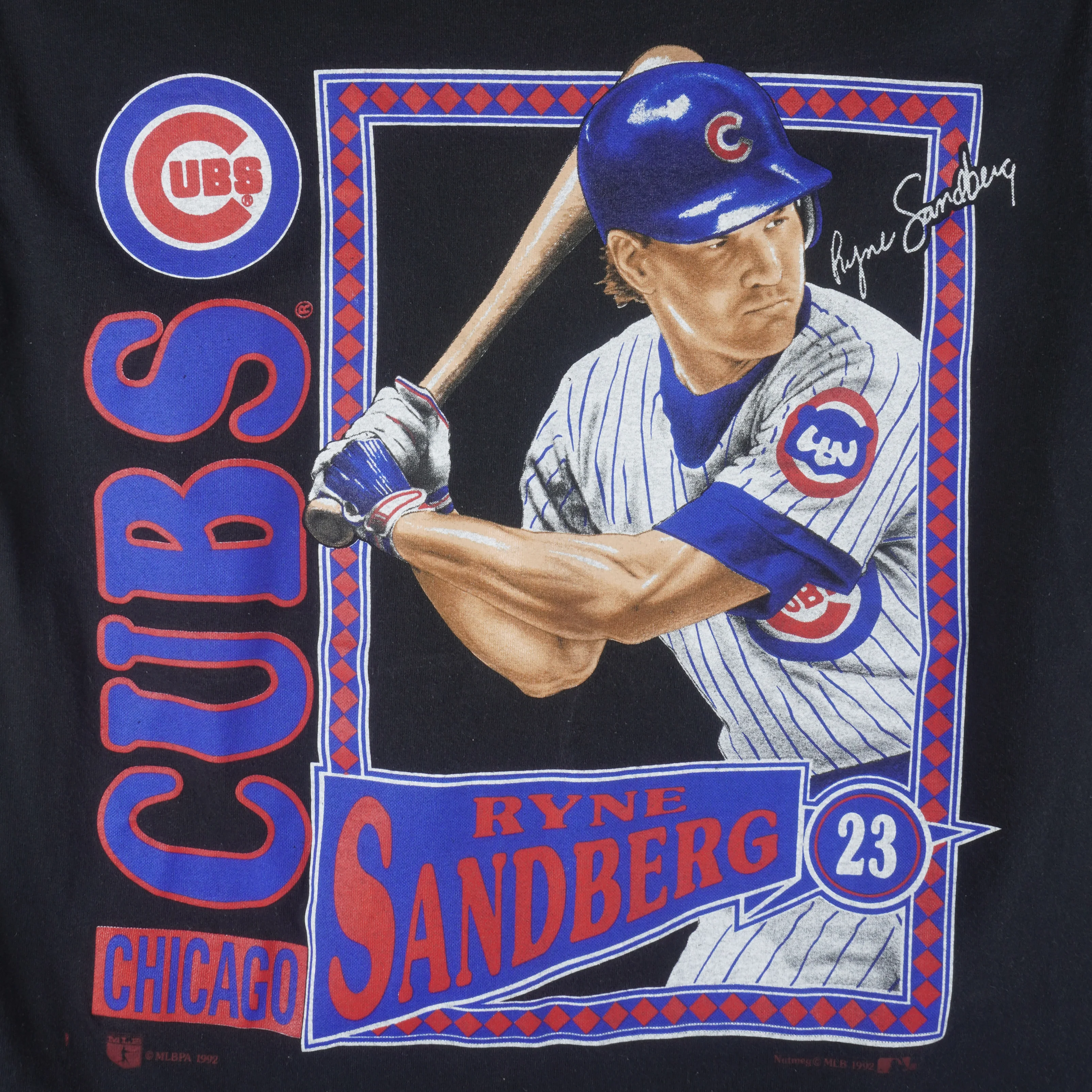MLB (Nutmeg) - Chicago Cubs Ryne Sandberg Player's Stat T-Shirt 1992 Large - Image 3