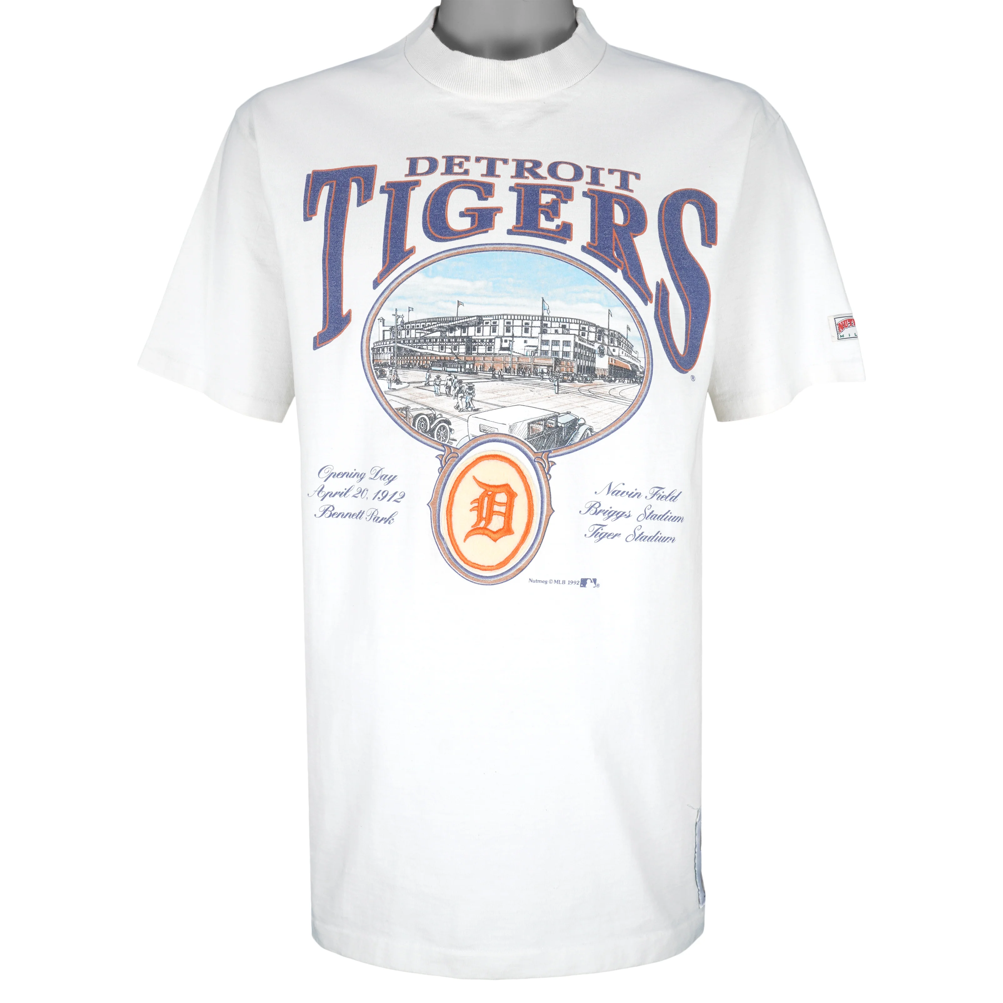 MLB (Nutmeg) - Detroit Tigers Big Logo T-Shirt 1992 X-Large