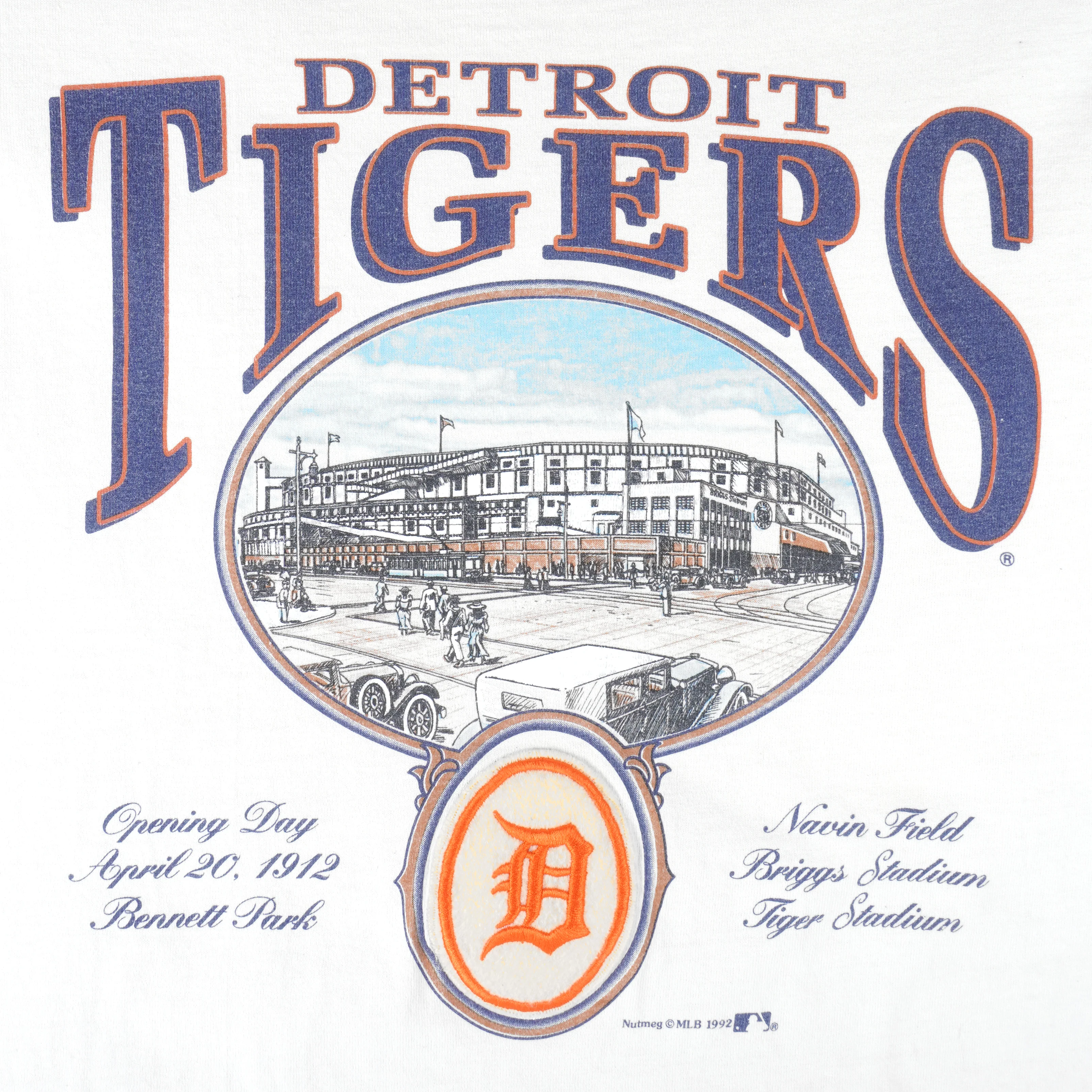 MLB (Nutmeg) - Detroit Tigers Big Logo T-Shirt 1992 X-Large - Image 3