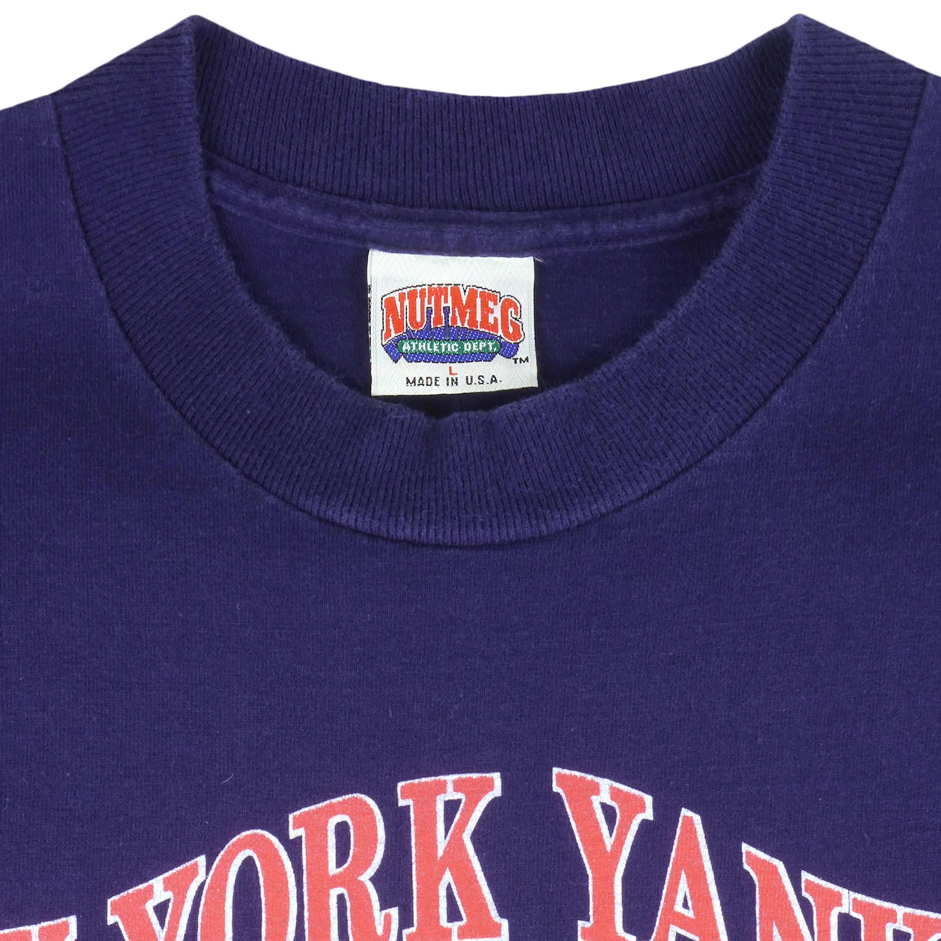 MLB (Nutmeg) - New York Yankees Single Stitch T-Shirt 1990s Medium - Image 4