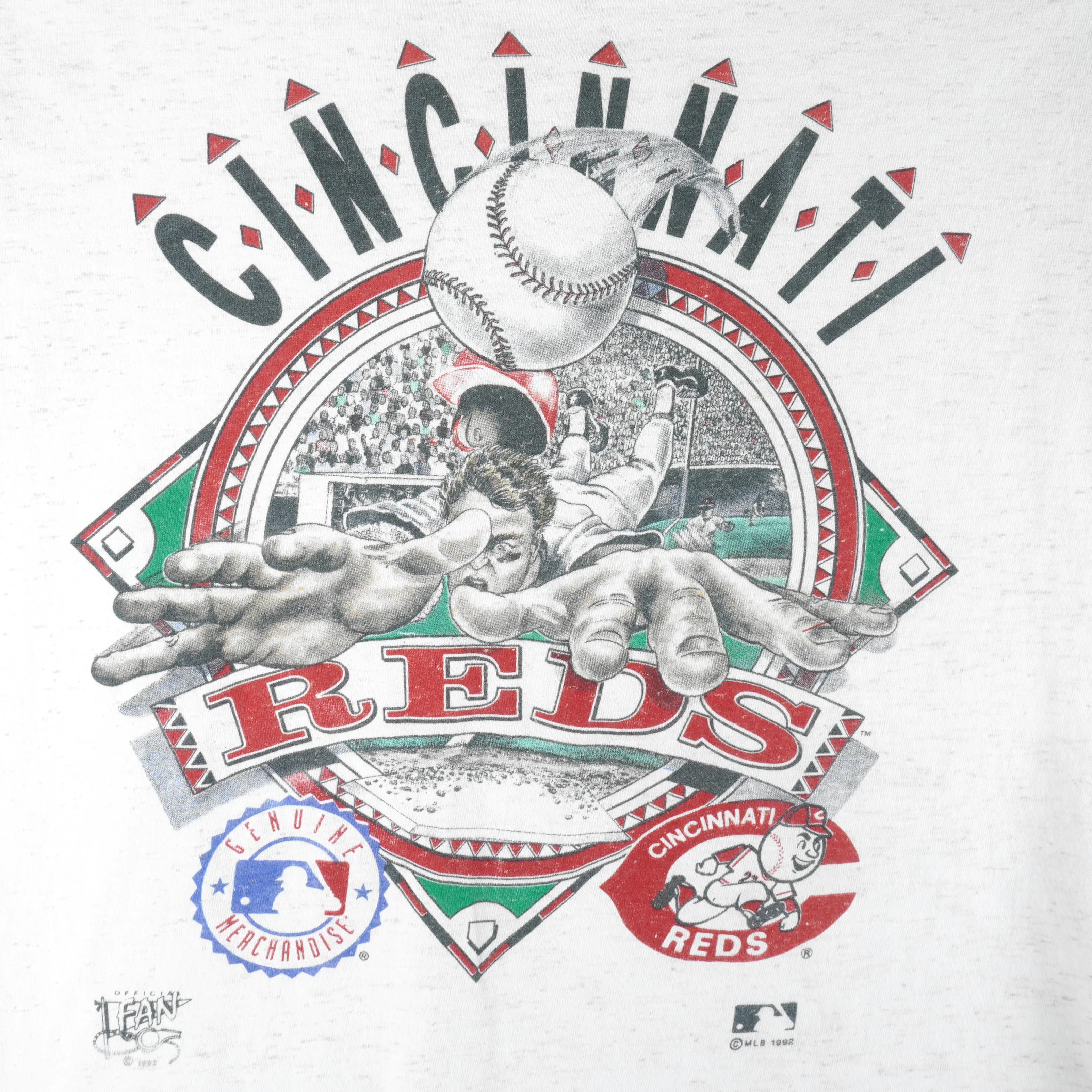MLB (Oficial Fan) - Cincinnati Reds Single Stitch T-Shirt 1992 Medium - Image 3