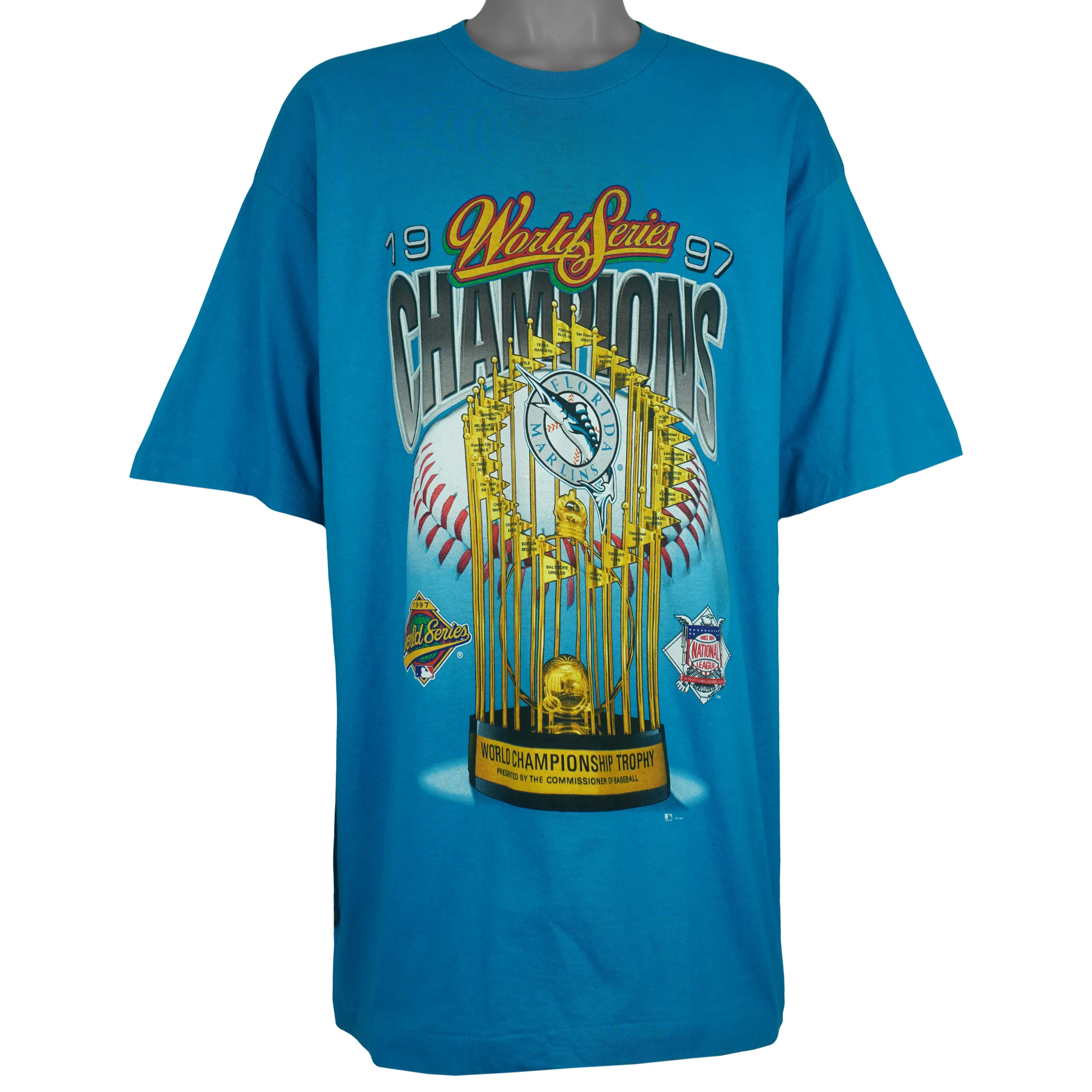 MLB (Pro Player) - Florida Marlins, World Series Champs Trophy T-Shirt 1997 XX-Large