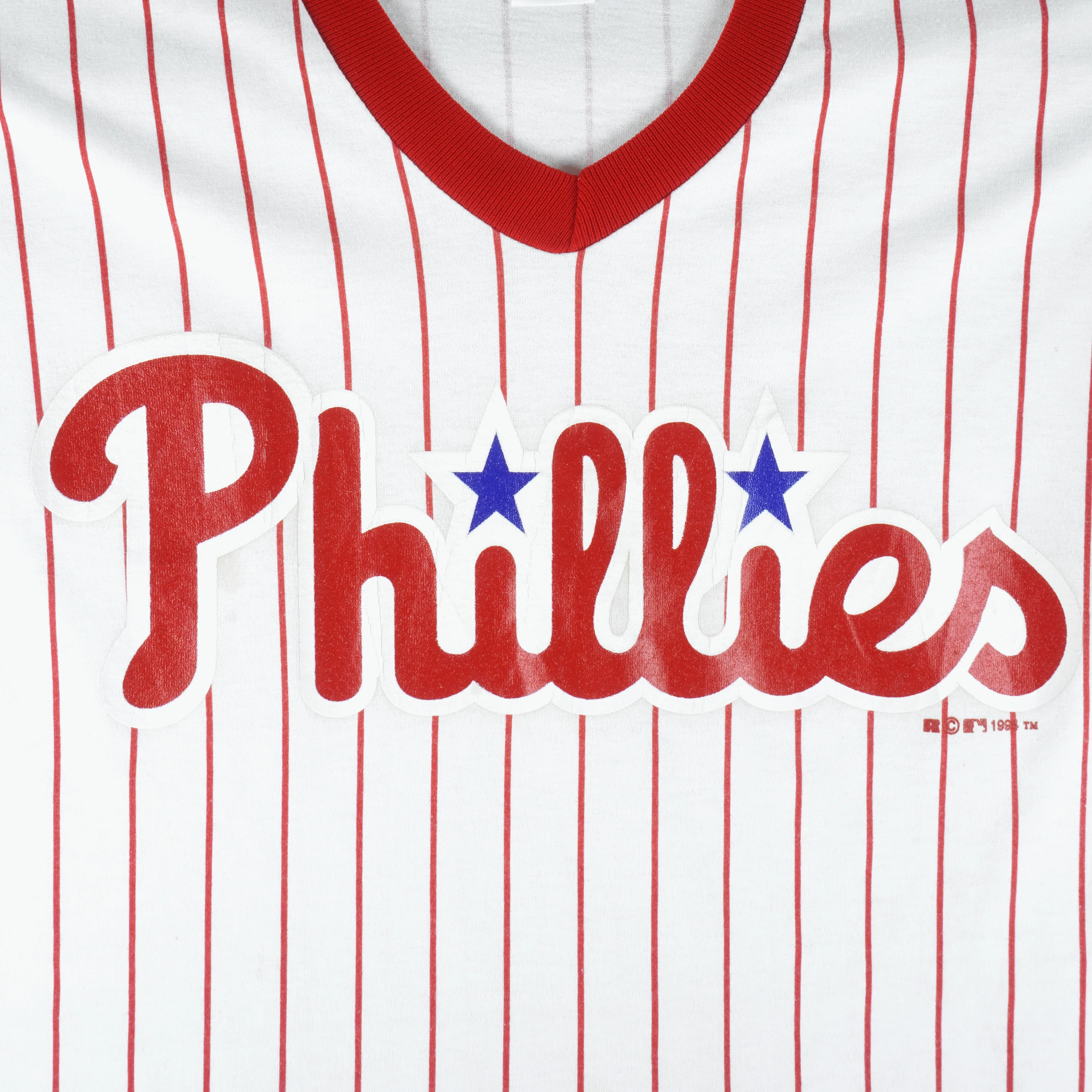 MLB (Russell Athletic) - Philadelphia Phillies Pinstripe Jersey T-Shirt 1994 X-Large - Image 4