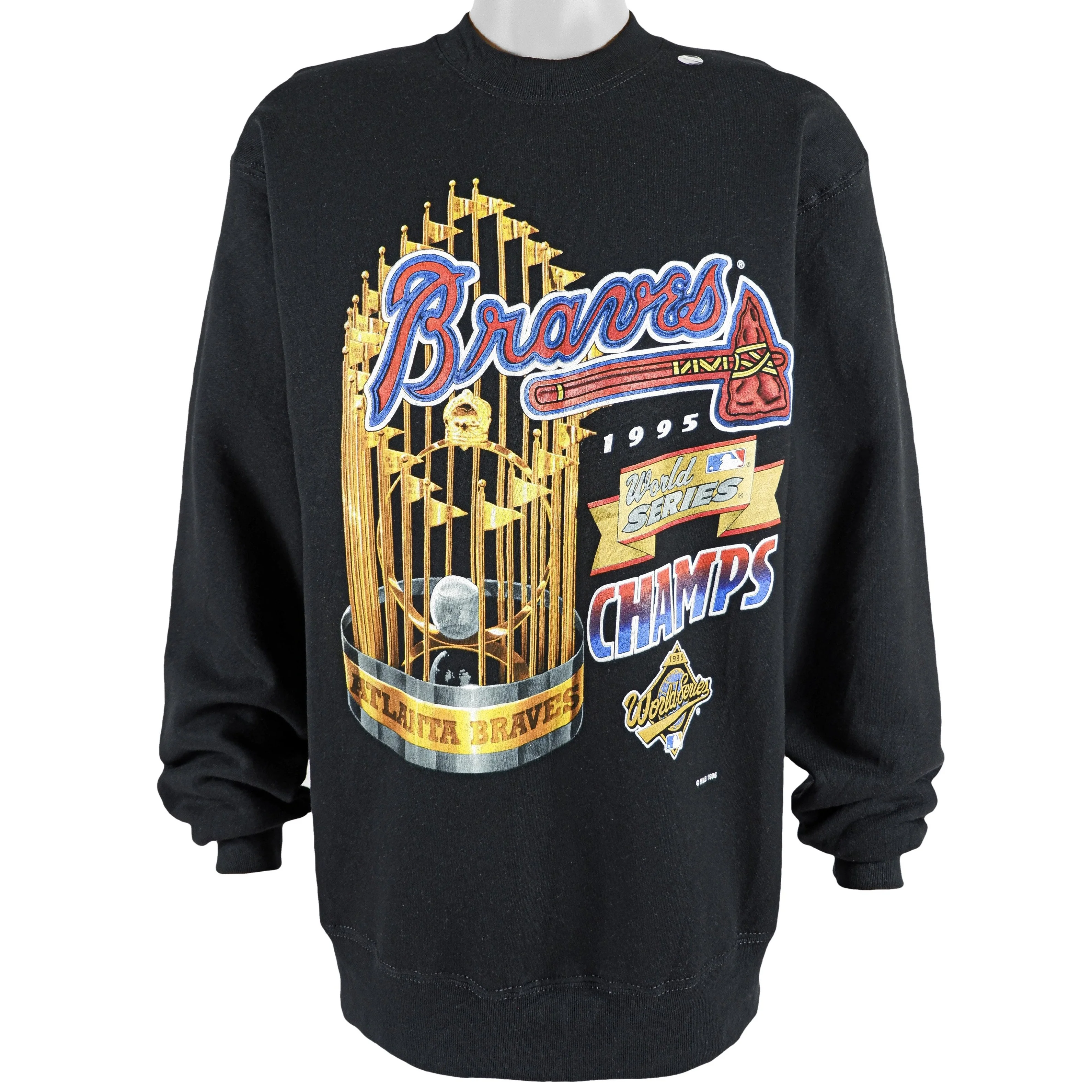 MLB (Salem) - Atlanta Braves, World Series Champs Deadstock Crew Neck Sweatshirt 1995 Large