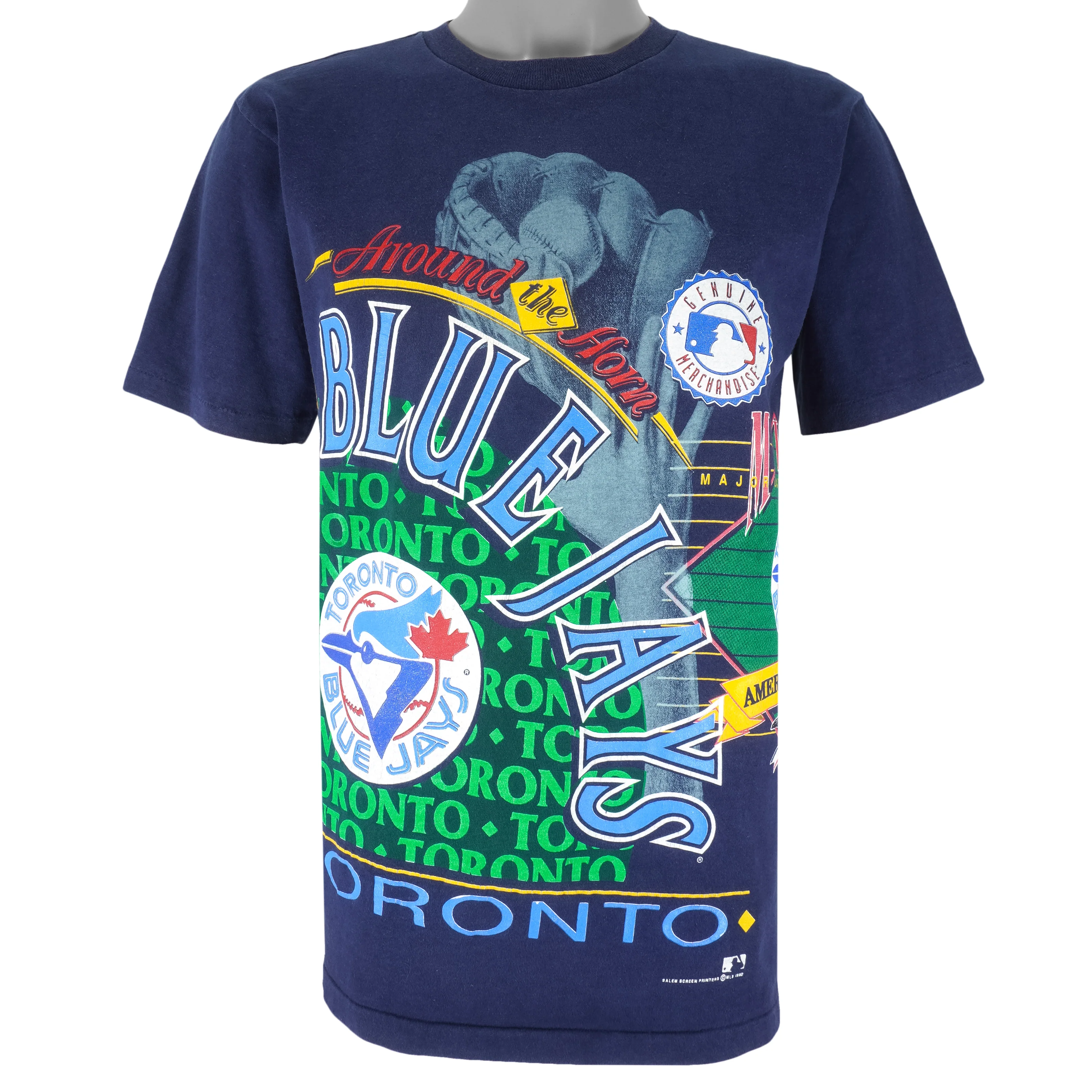 MLB (Salem) - Toronto Blue Jays Around the Horn T-shirt 1992 Small