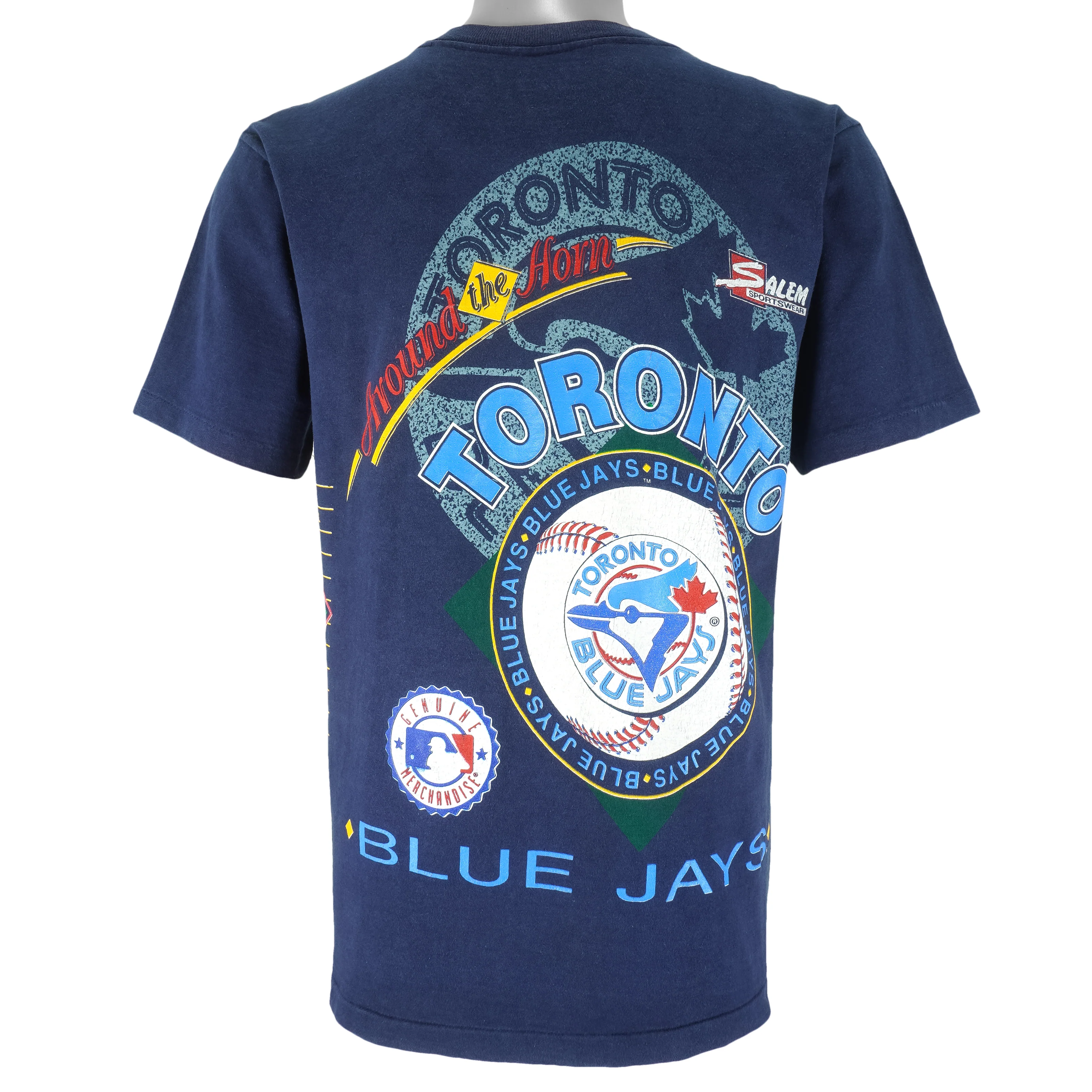 MLB (Salem) - Toronto Blue Jays Around the Horn T-shirt 1992 Small - Image 2