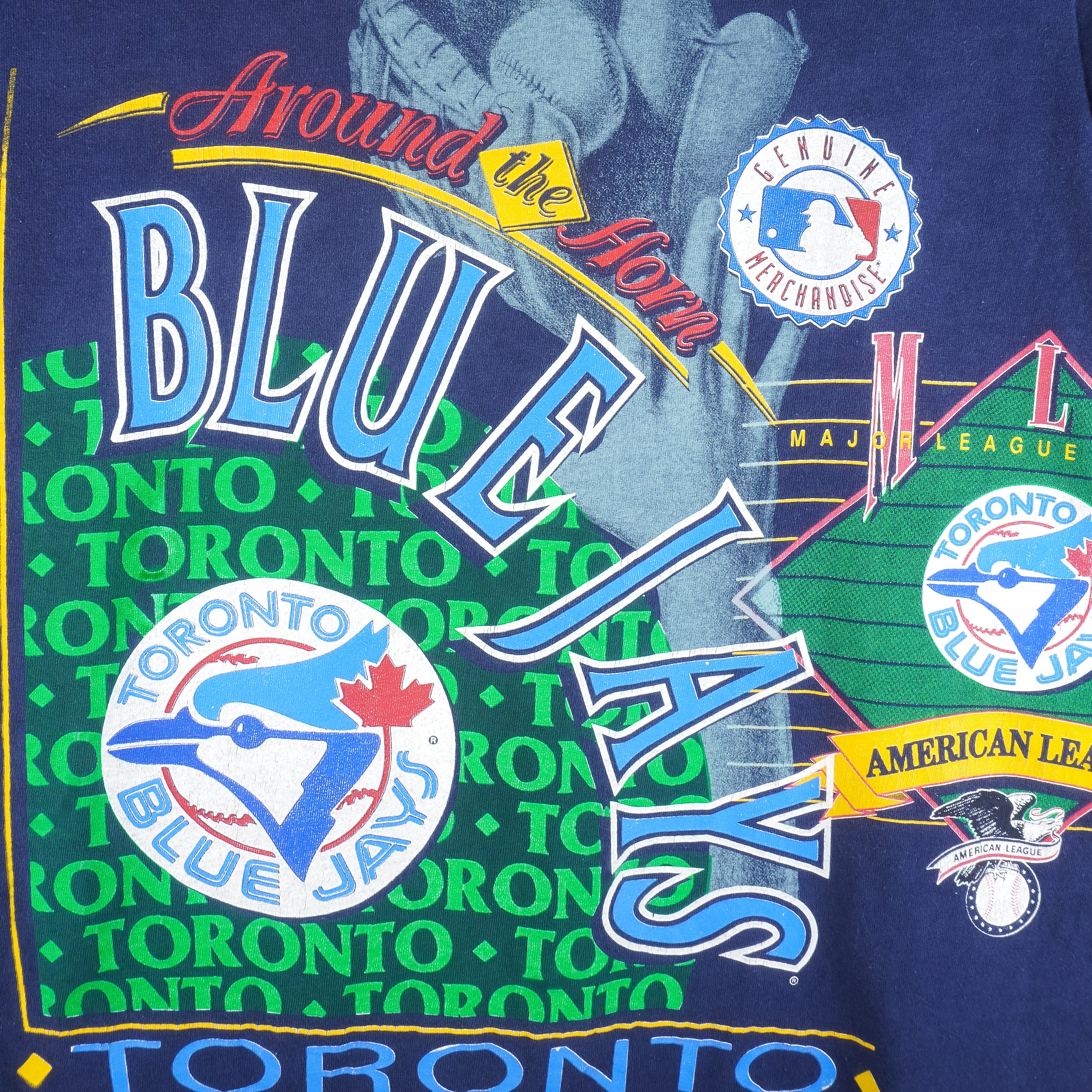 MLB (Salem) - Toronto Blue Jays Around the Horn T-shirt 1992 Small - Image 3