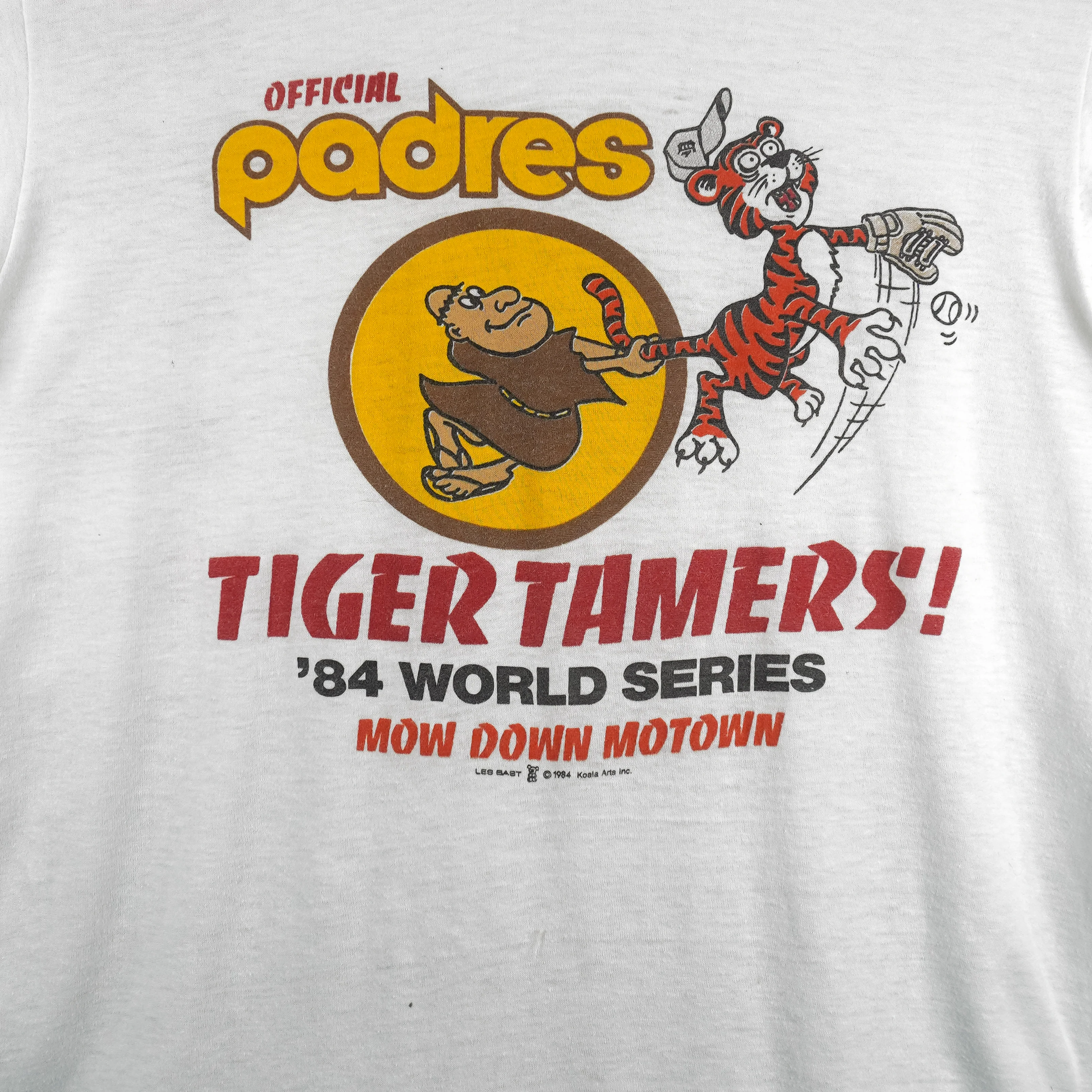 MLB - San Diego Padres, Tiger Tamers World Series T-Shirt 1984 Medium - Image 3