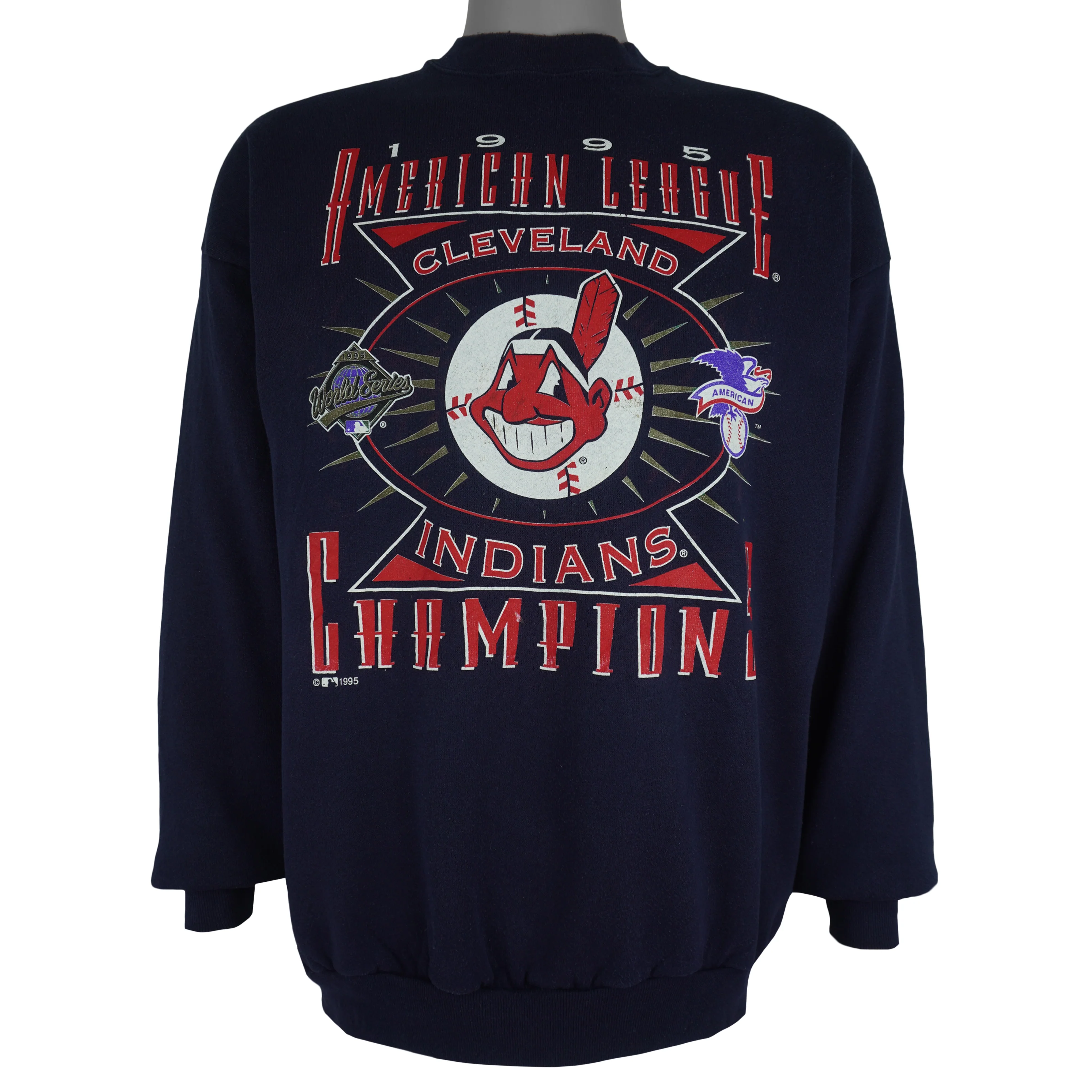 MLB (Tultex) - Cleveland Indians American League Sweatshirt 1995 X-Large