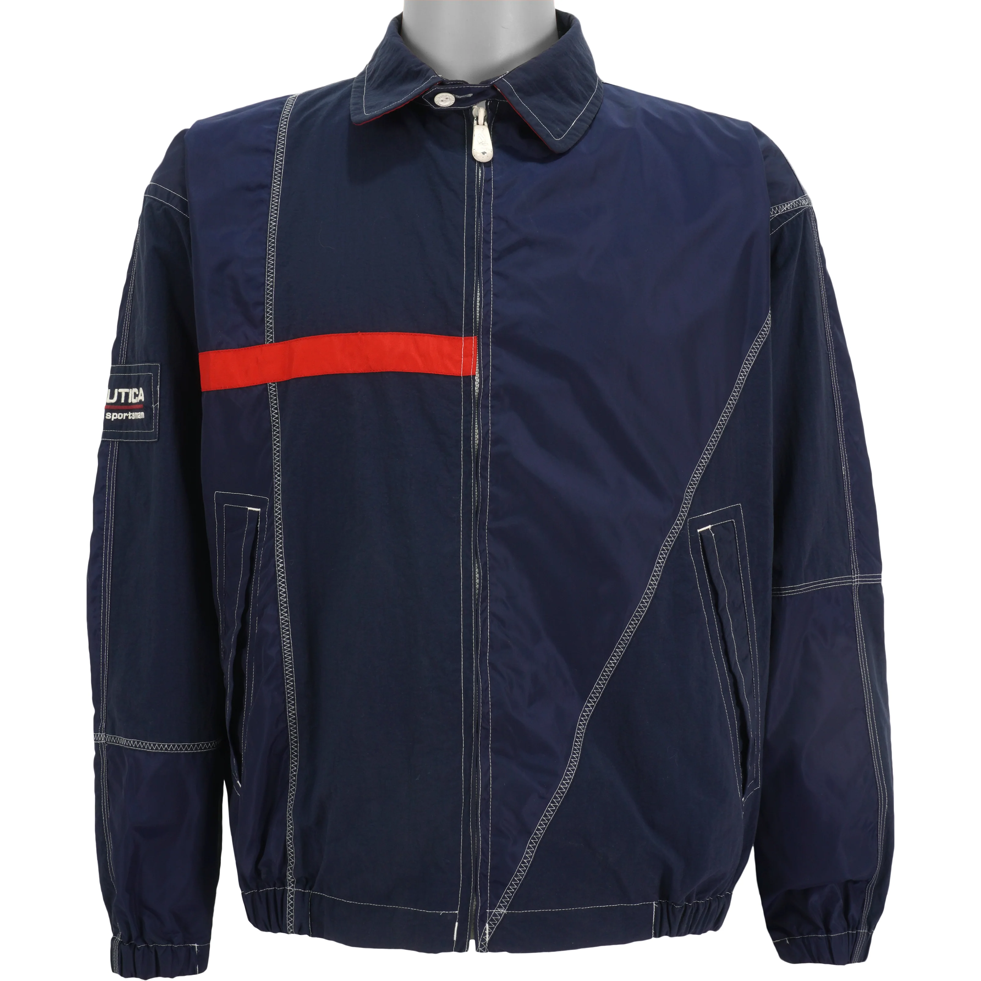 Nautica - 17 US25 Ocean Sportsman Zip-Up Windbreaker 1990s Medium - Image 2