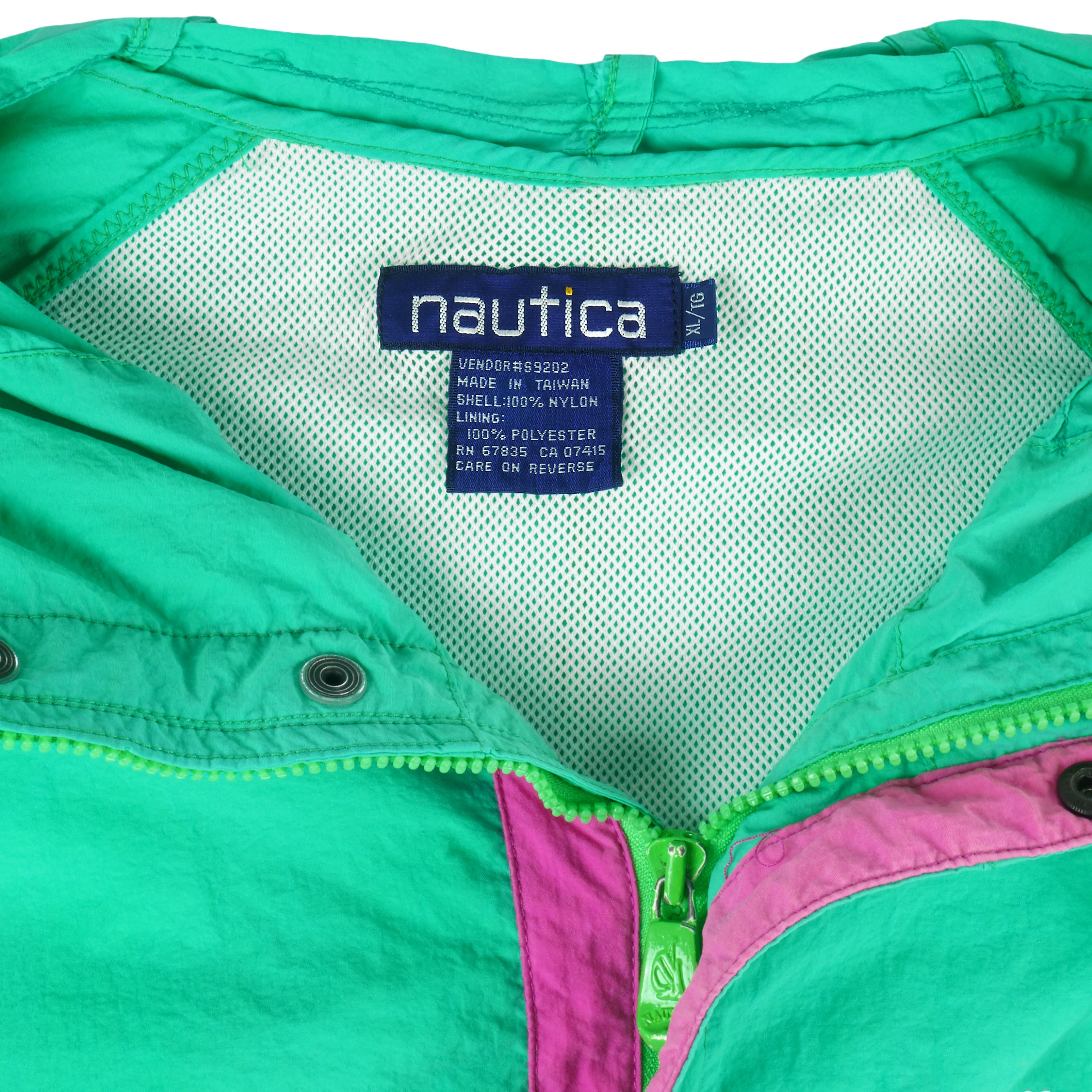 Nautica - Green Scuba Hooded Windbreaker 1990s X-Large - Image 5