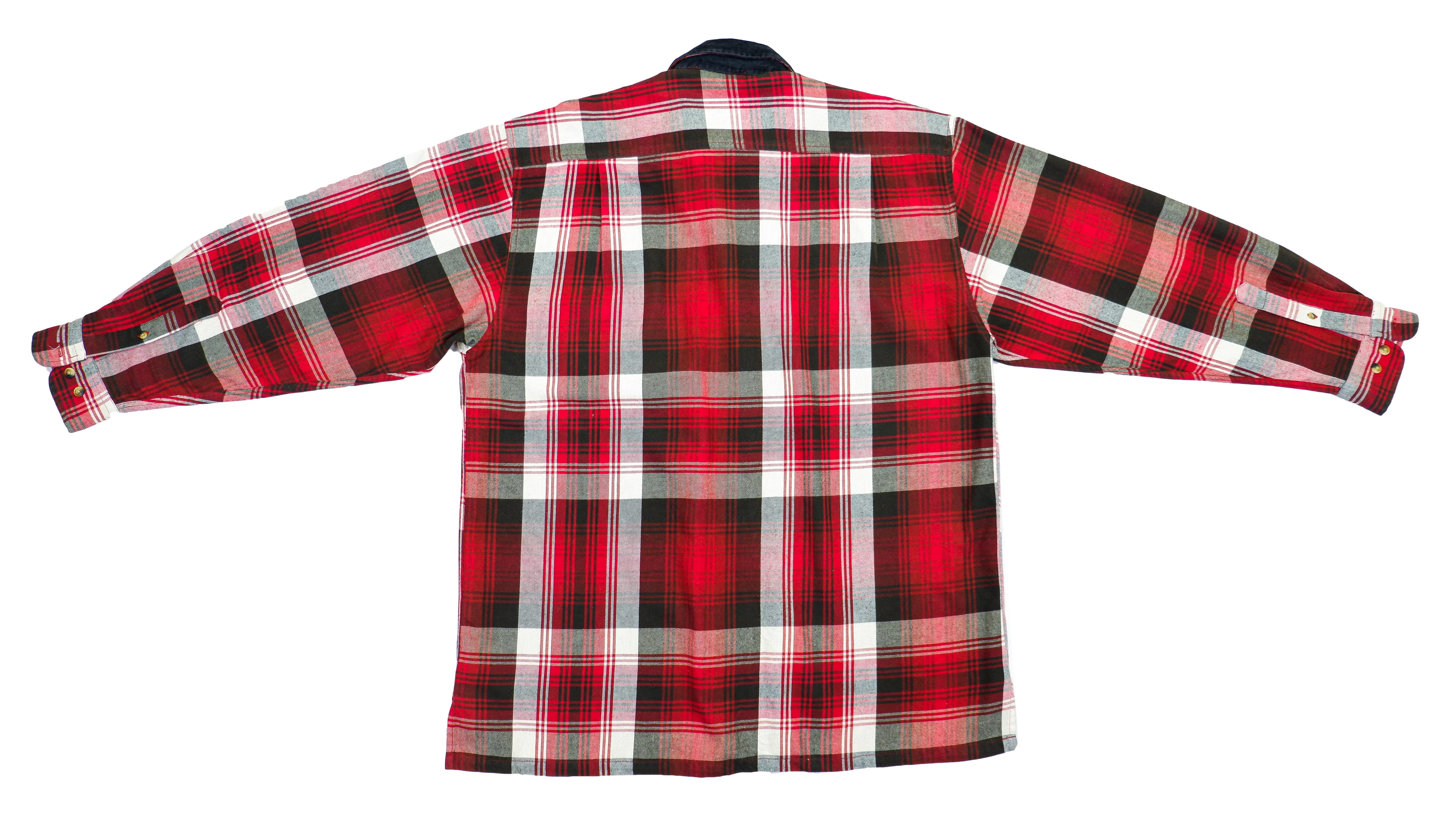 Nautica - Red & Black Plaid Long Sleeved Shirt 1990s Large - Image 2
