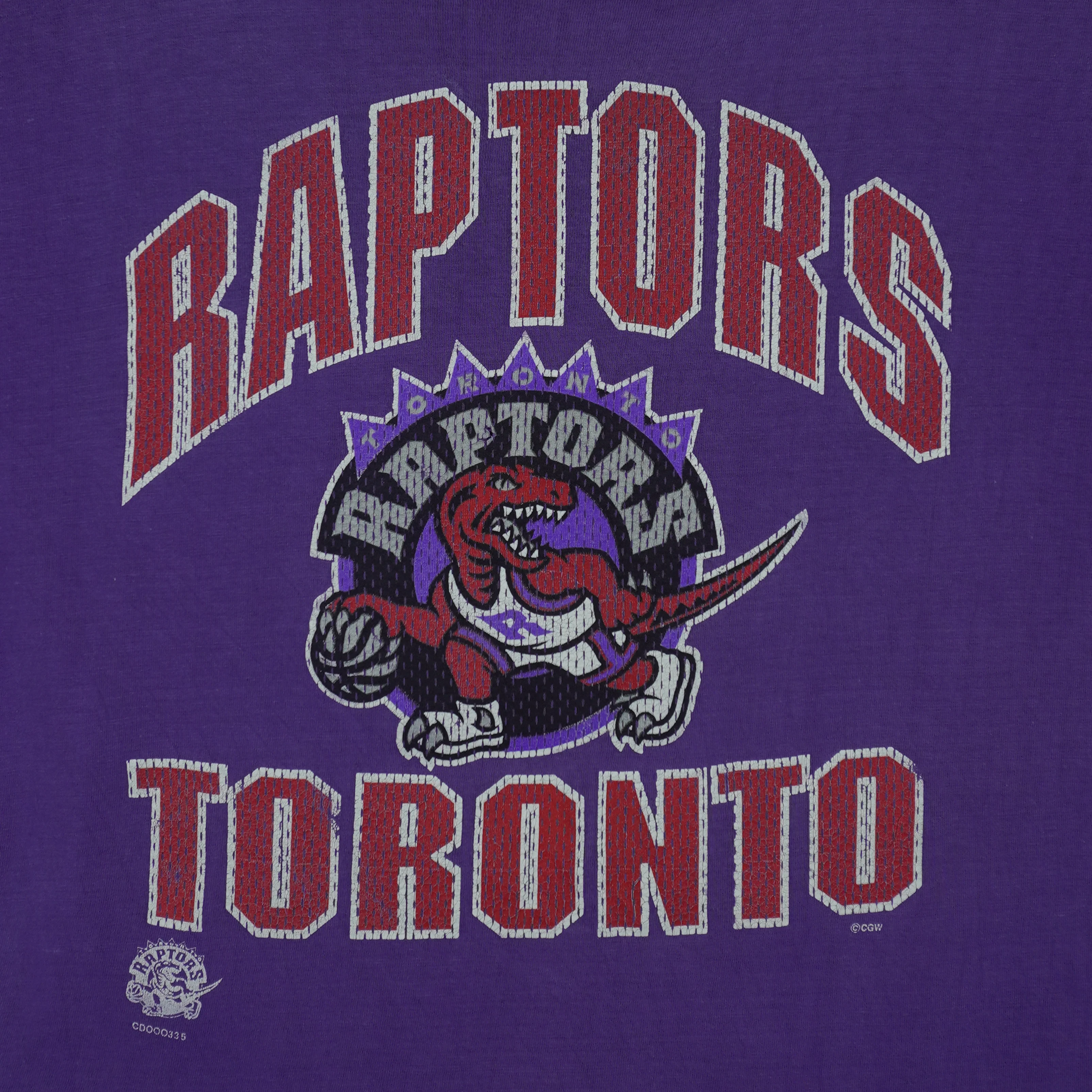 NBA (CGW) - Toronto Raptors Big Spell-Out T-Shirt 1990s X-Large - Image 3