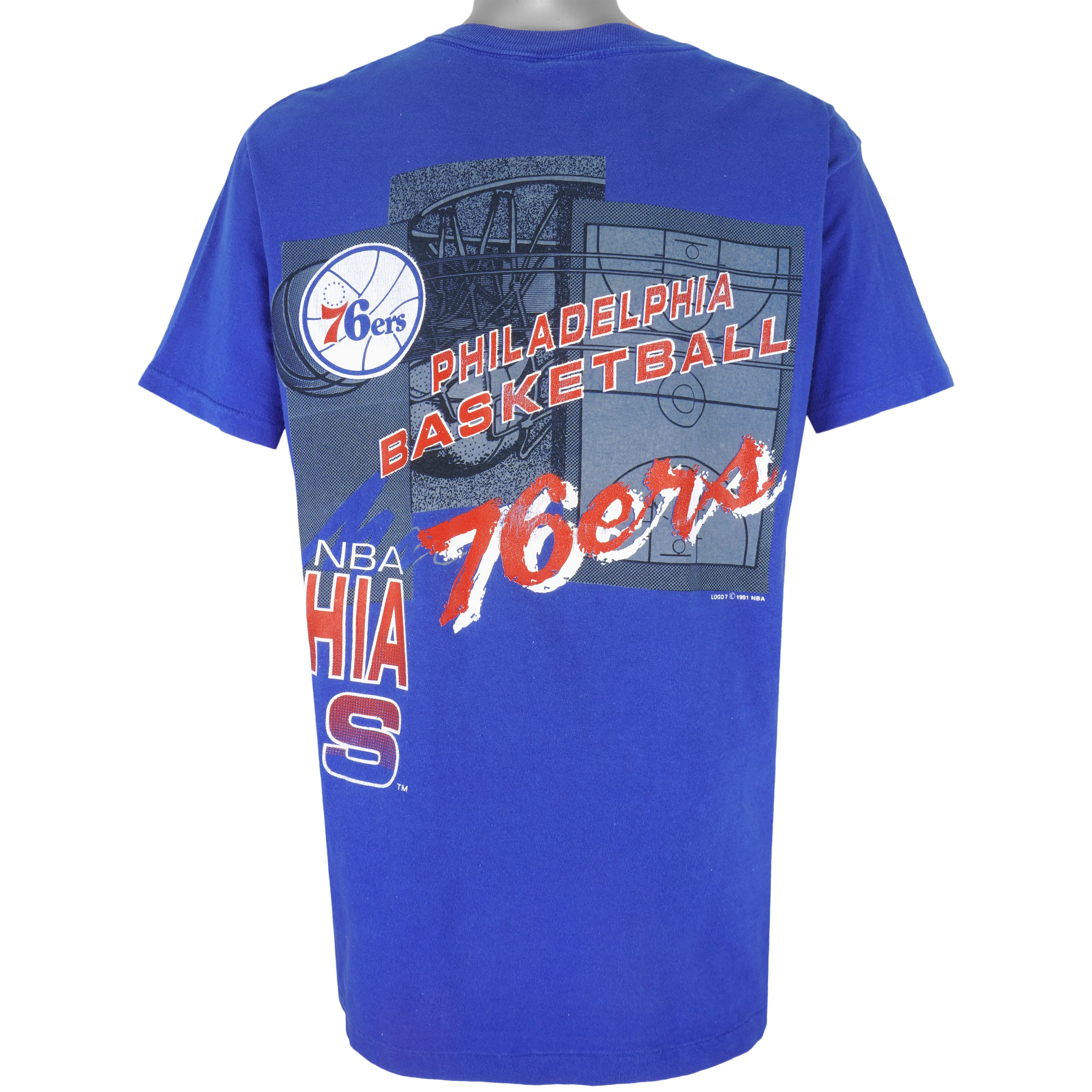 NBA (Logo 7) - Philadelphia 76ers T-Shirt 1991 X-Large - Image 2