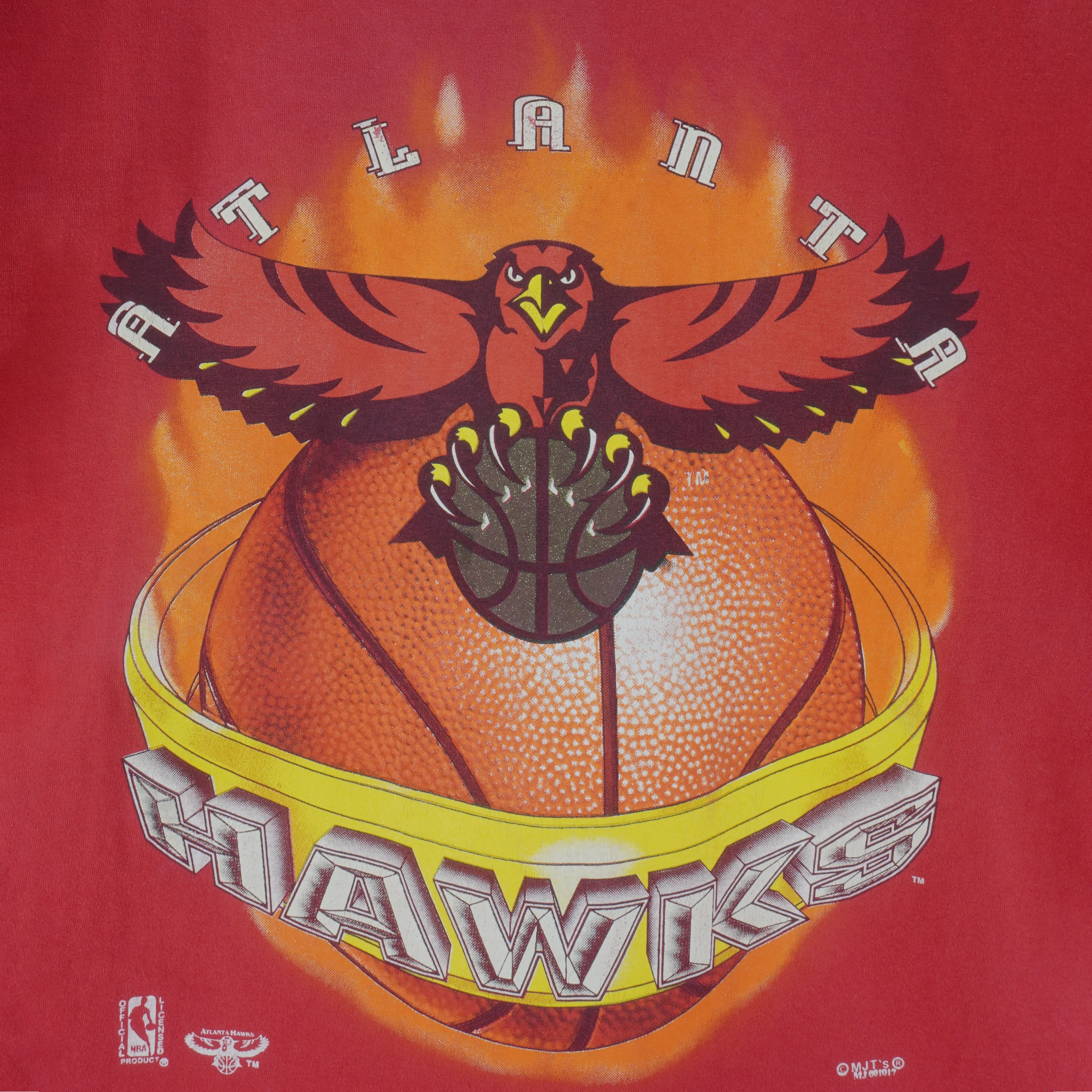 NBA (MJT's) - Atlanta Hawks Spell-Out T-Shirt 1990s 4X-Large - Image 3