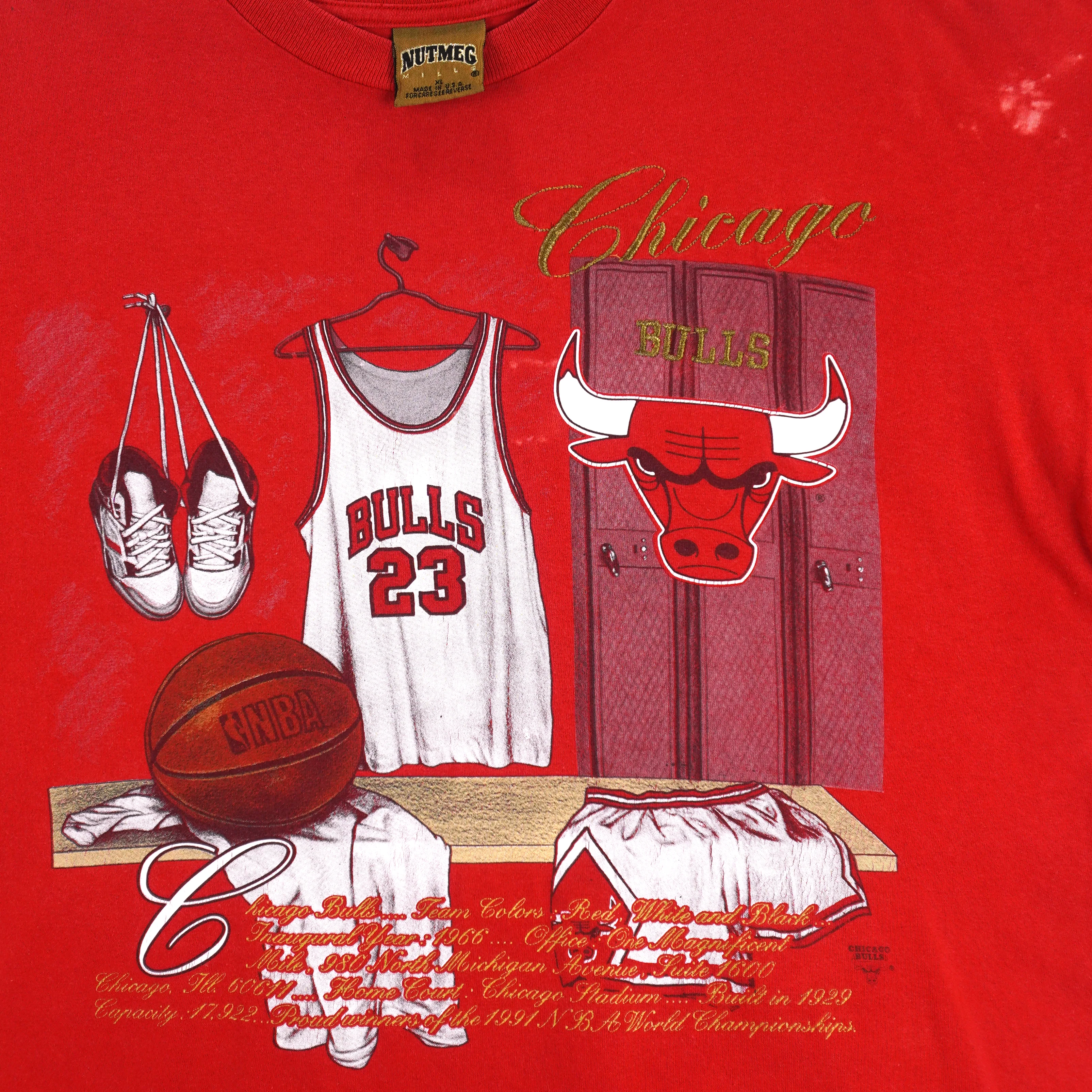 NBA (Nutmeg) - Chicago Bulls Michael Jordan Jersey Locker Room T-Shirt 1990s X-Large - Image 3
