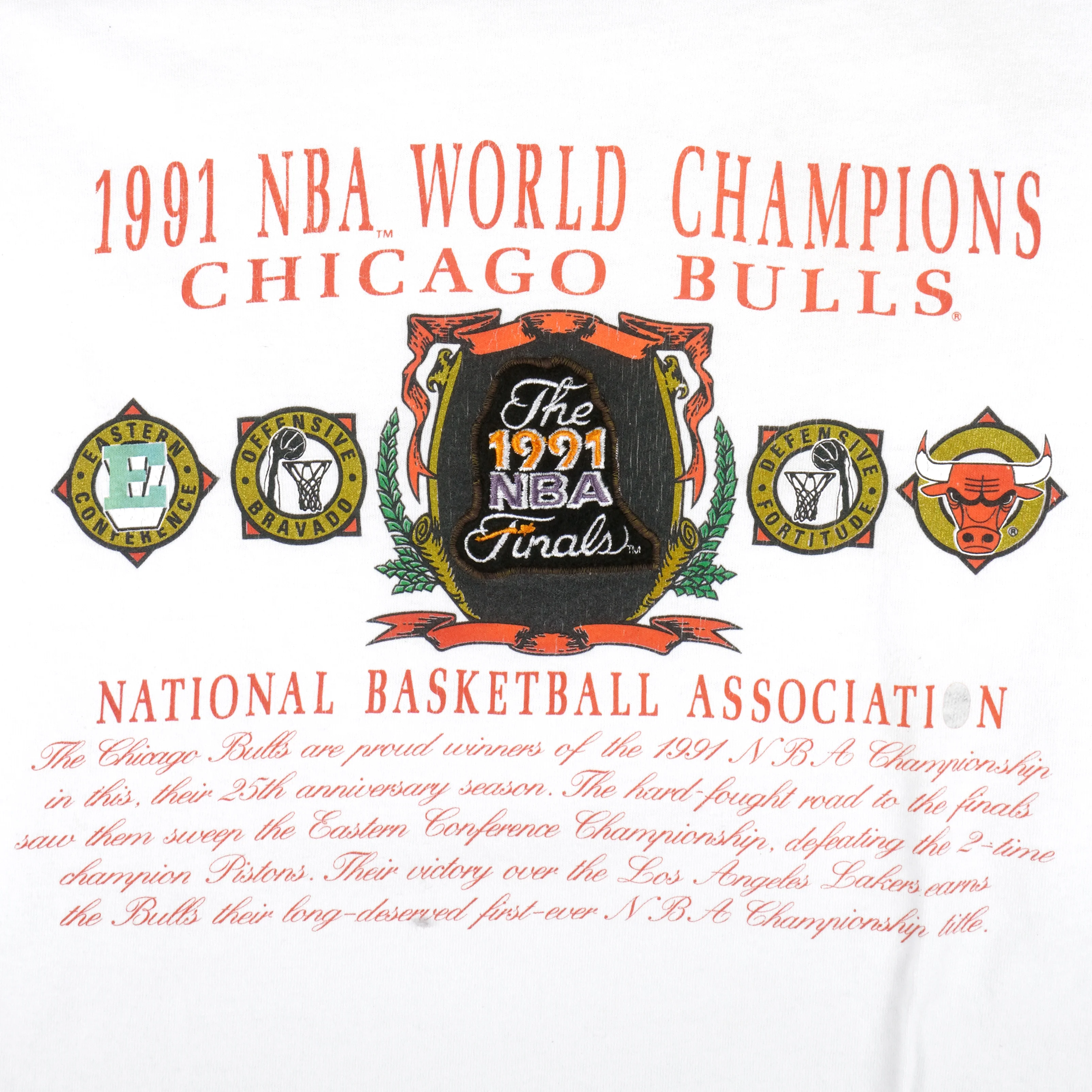 NBA (Nutmeg) - Chicago Bulls Spell-Out T-Shirt 1991 X-Large - Image 3