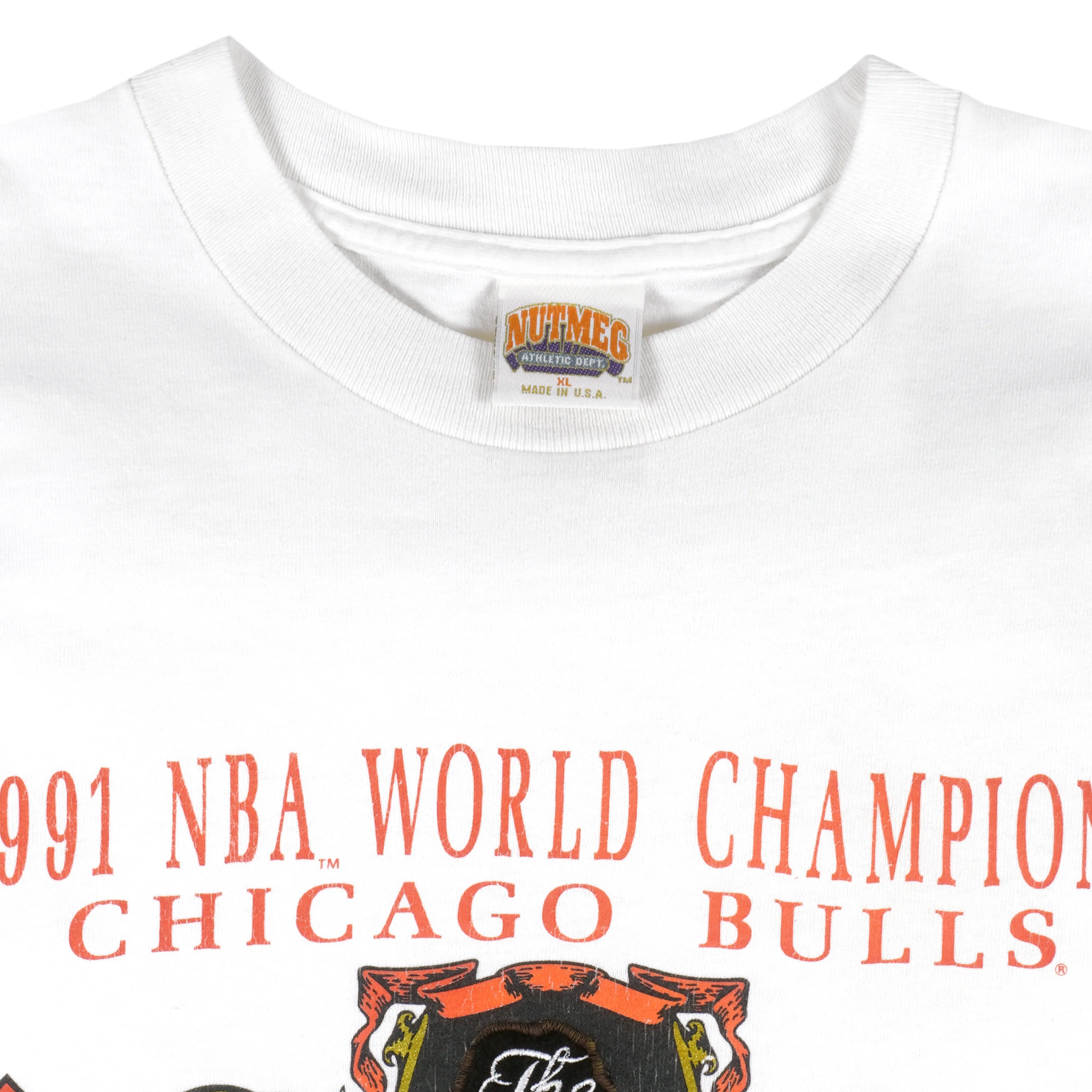 NBA (Nutmeg) - Chicago Bulls Spell-Out T-Shirt 1991 X-Large - Image 4