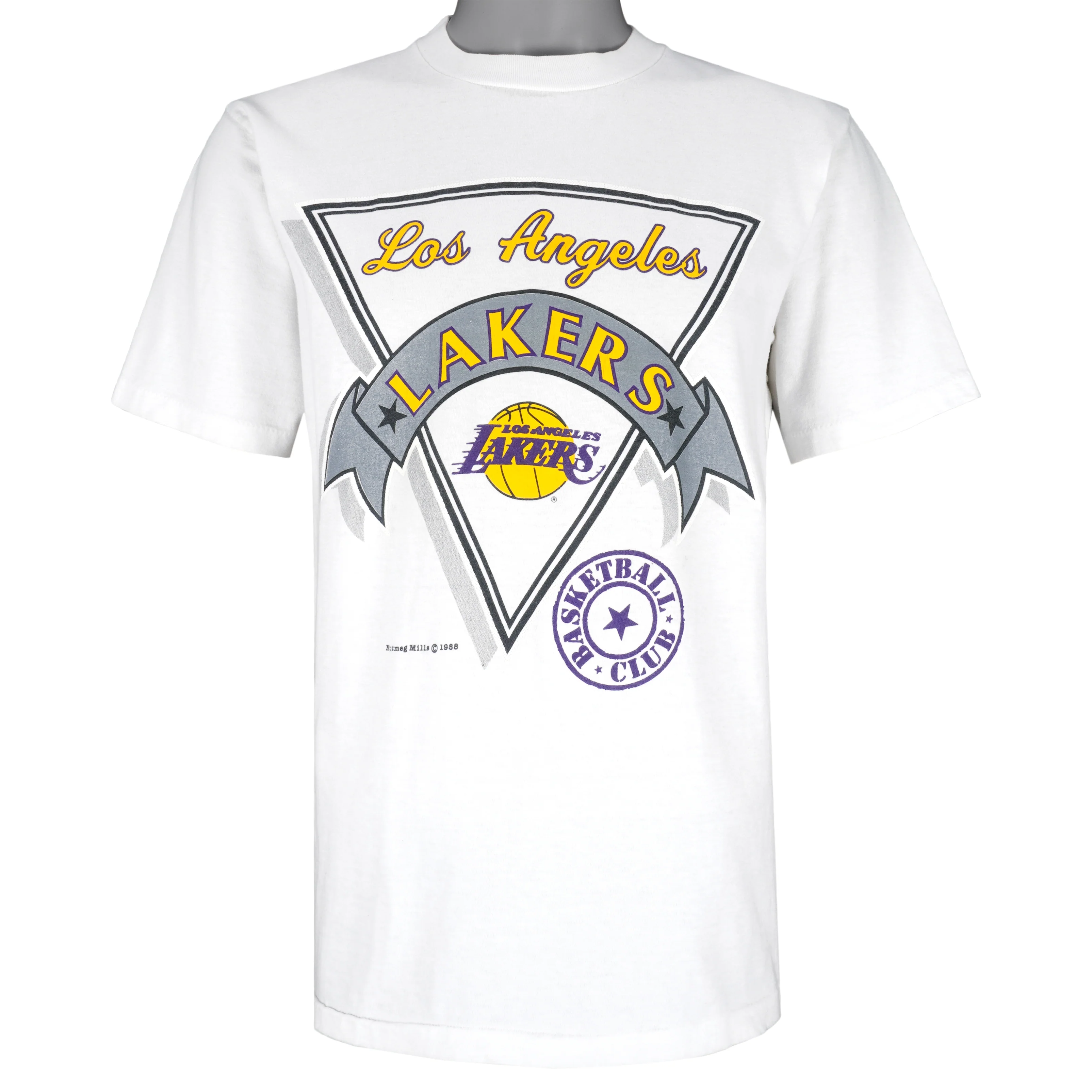 NBA (Nutmeg Mills) - Los Angeles Lakers T-Shirt 1980s Large