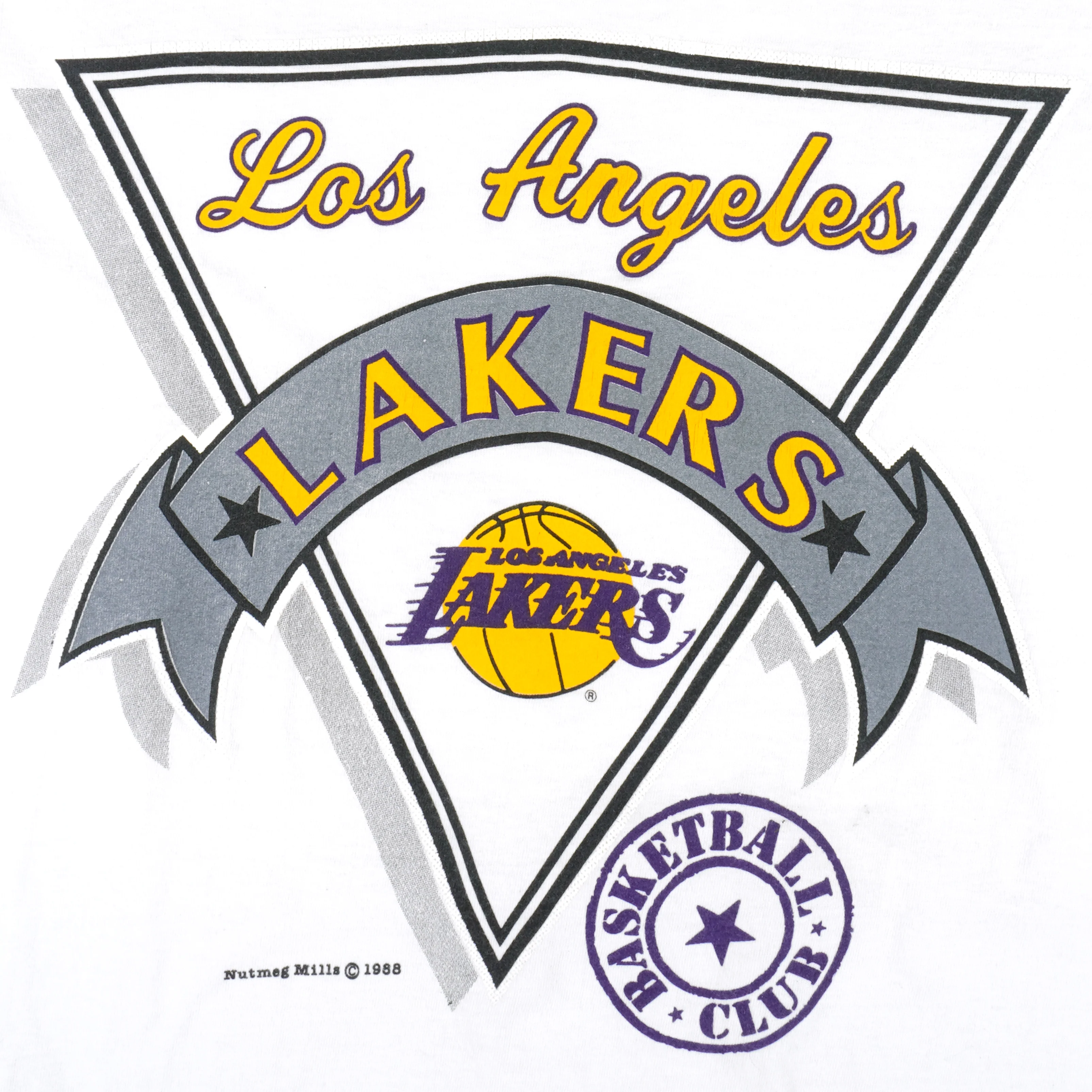 NBA (Nutmeg Mills) - Los Angeles Lakers T-Shirt 1980s Large - Image 3