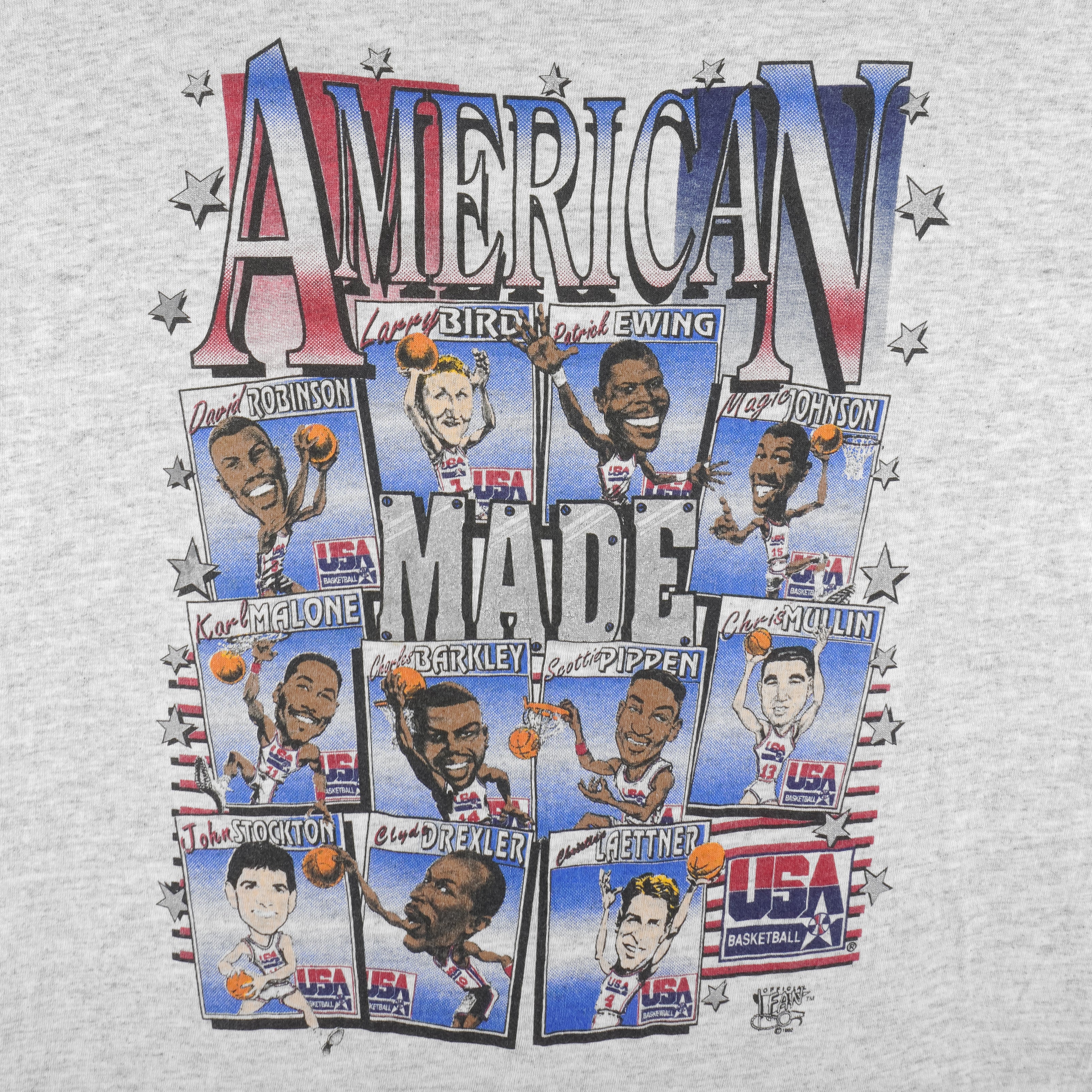 NBA (Official Fan) - USA Dream Team Olympic Basketball Caricature T-Shirt 1990s Large - Image 3