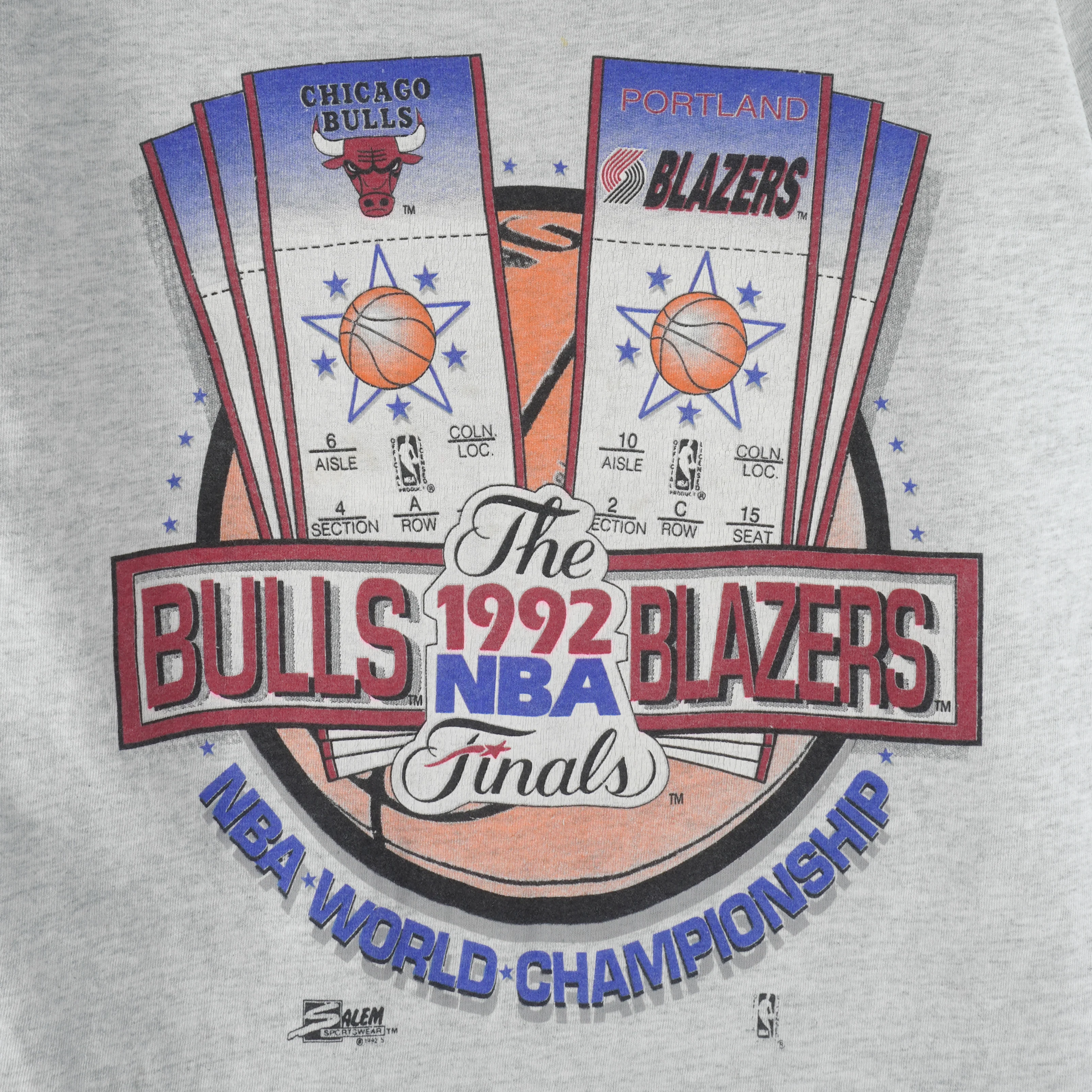 NBA (Salem) - Bulls VS Trail Blazers World Championship Final T-Shirt 1992 Large - Image 3
