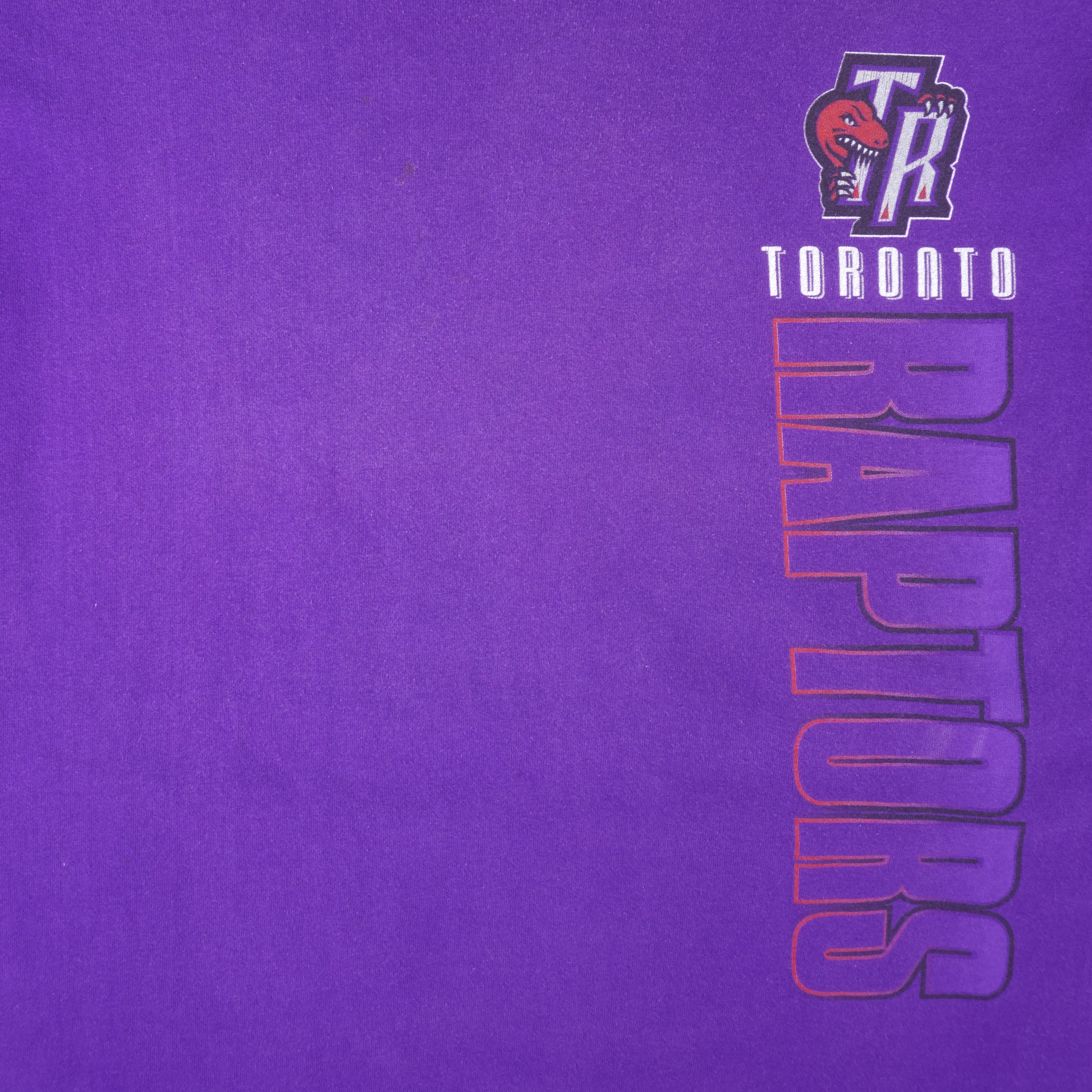 NBA (Salem) - Toronto Raptors Big Logo T-Shirt 1990s Large - Image 3