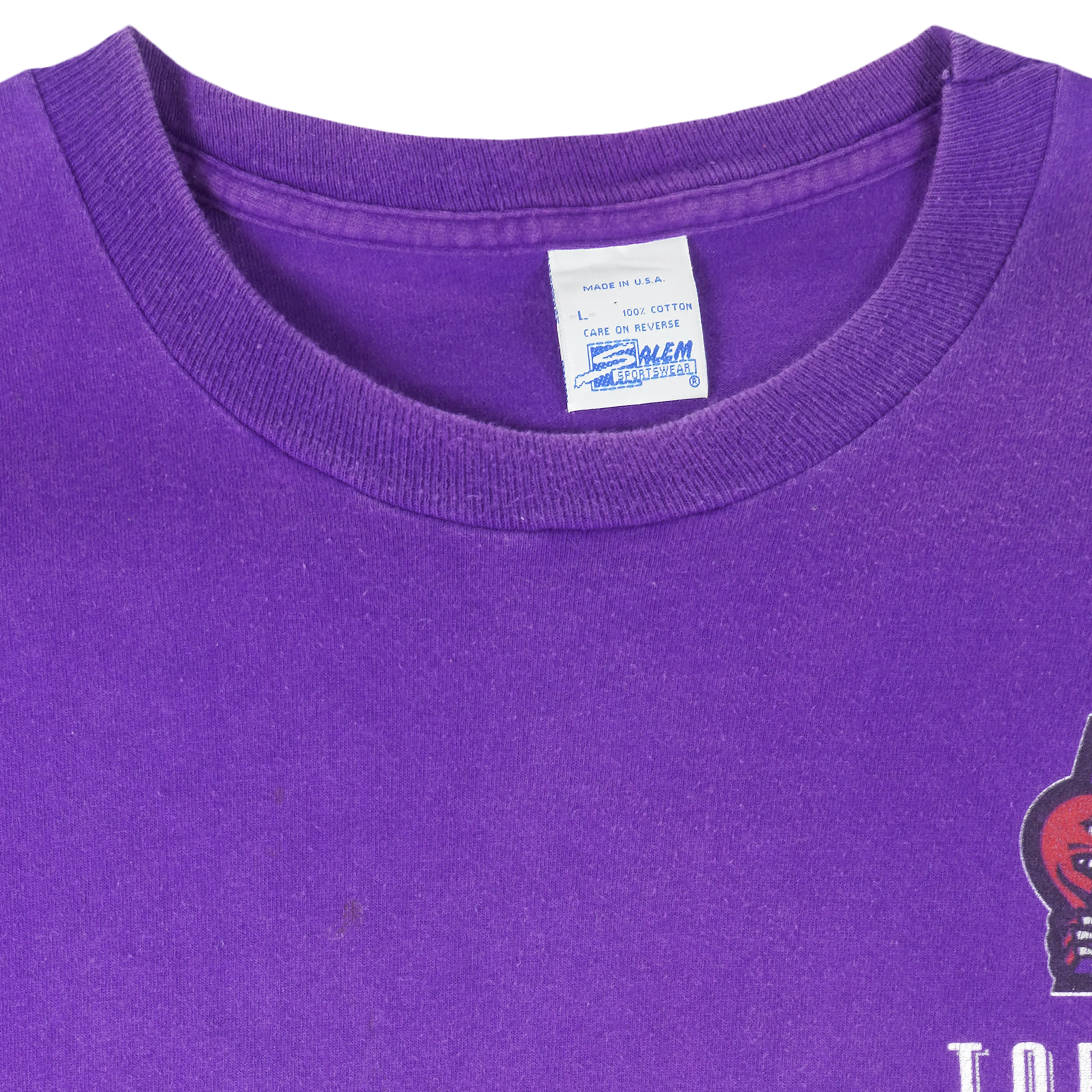 NBA (Salem) - Toronto Raptors Big Logo T-Shirt 1990s Large - Image 4