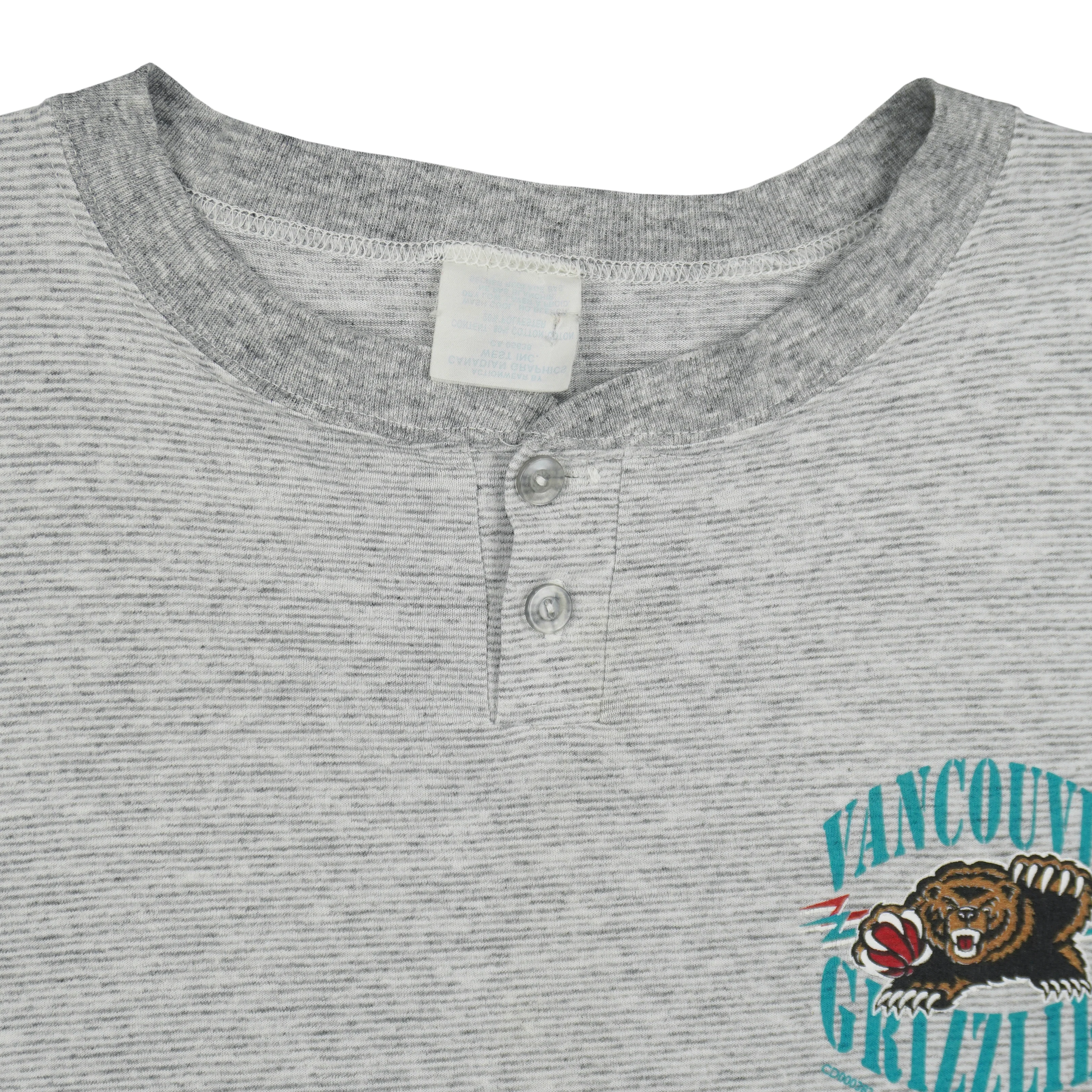 NBA - Vancouver Grizzlies 1/2 Button-Up T-Shirt 1990s X-Large - Image 4