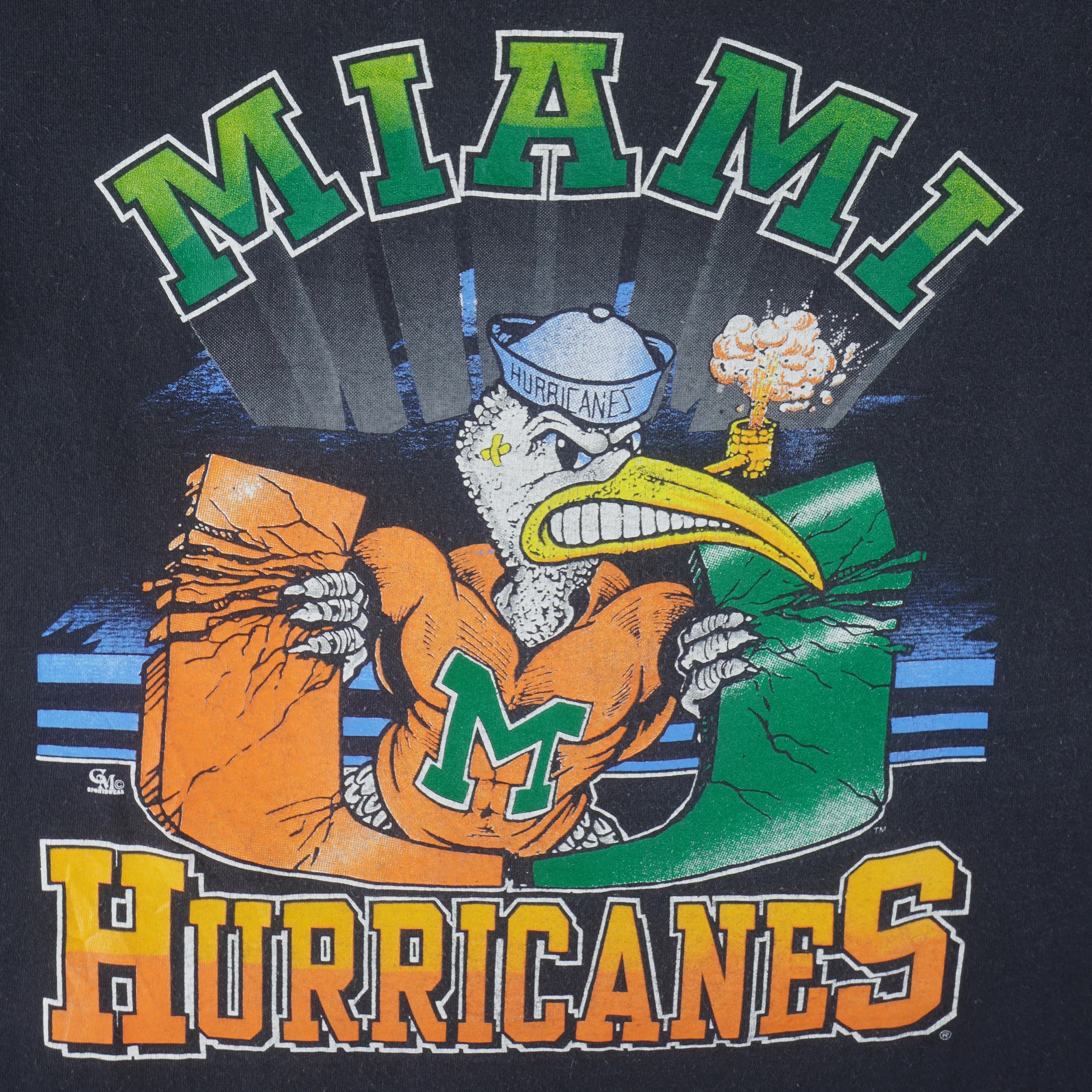 NCAA (Delta) - Miami Hurricanes Single Stitch T-Shirt 1990s Large - Image 3