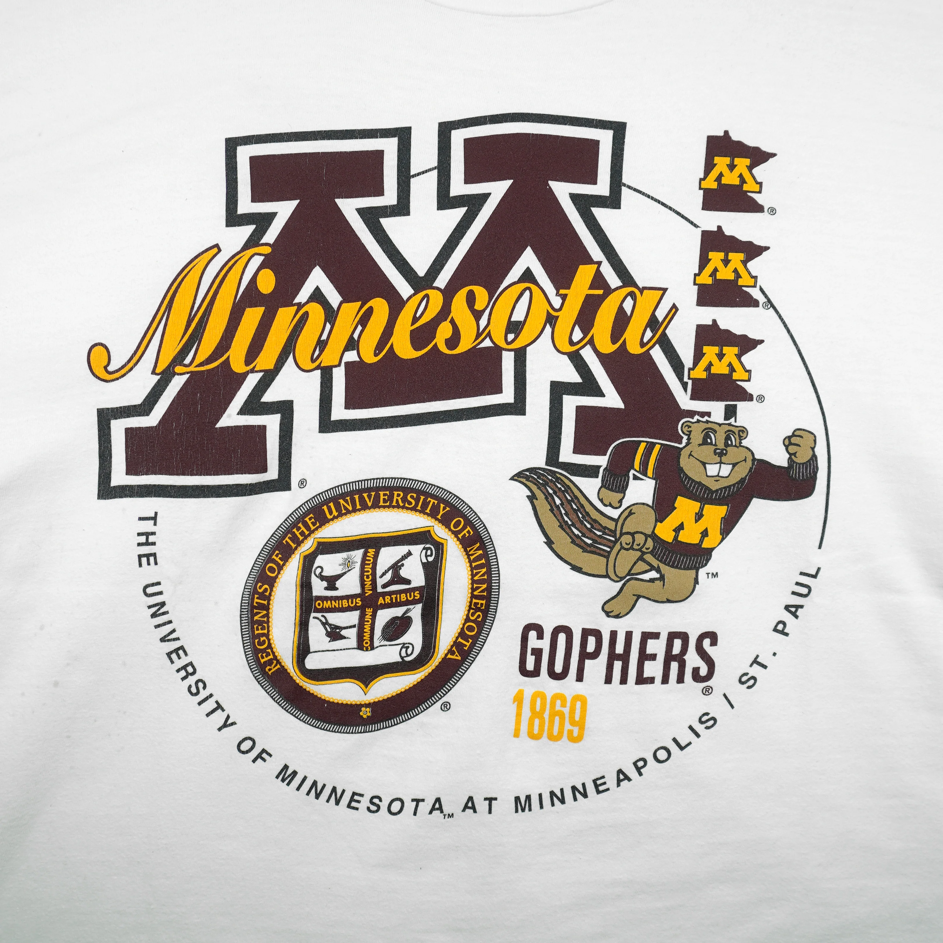 NCAA (Galt Sand) - Minnesota Golden Gophers Single Stitch T-Shirt 1990s Large - Image 3