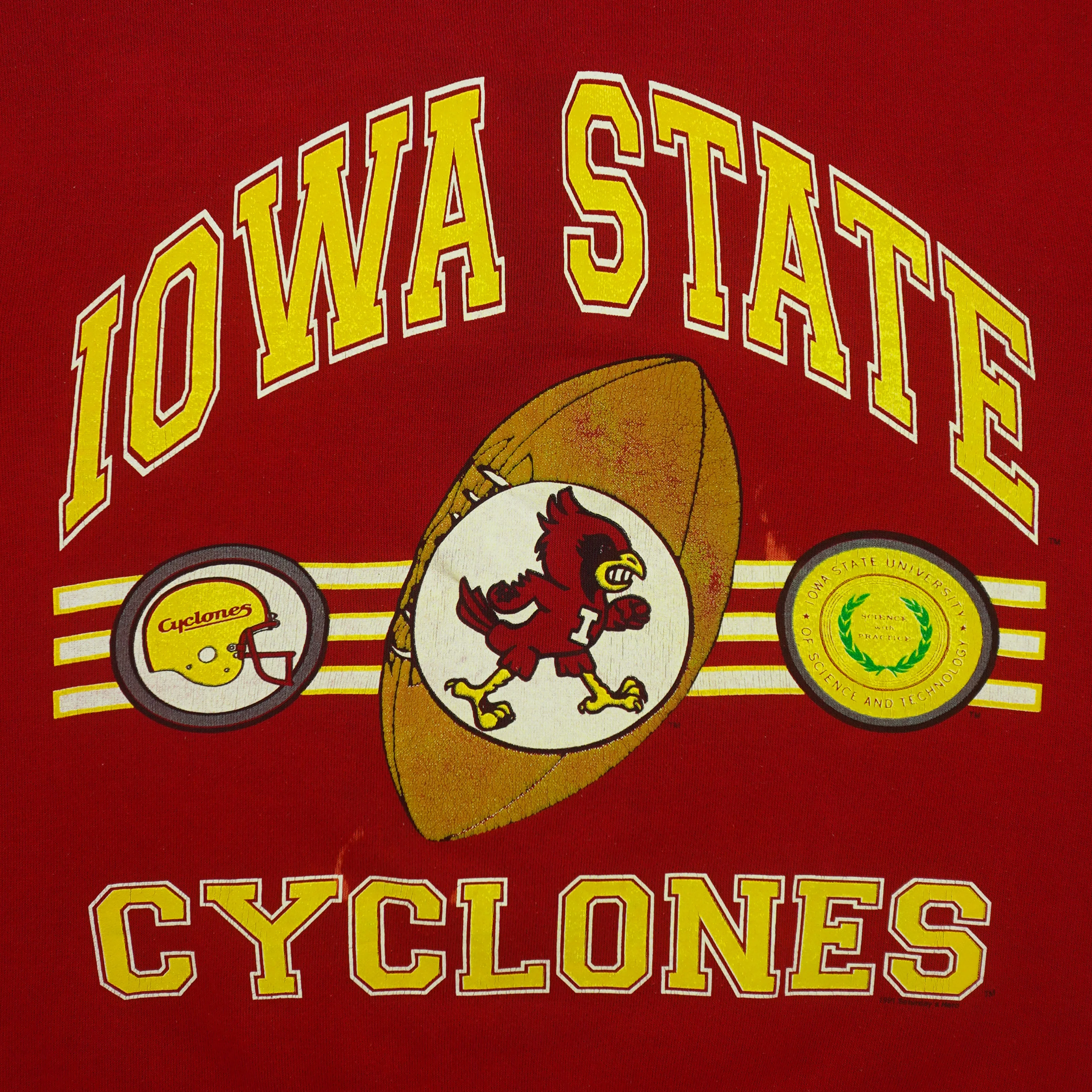 NCAA - Iowa State Cyclones Football Crew Neck Sweatshirt 1991 Medium - Image 4