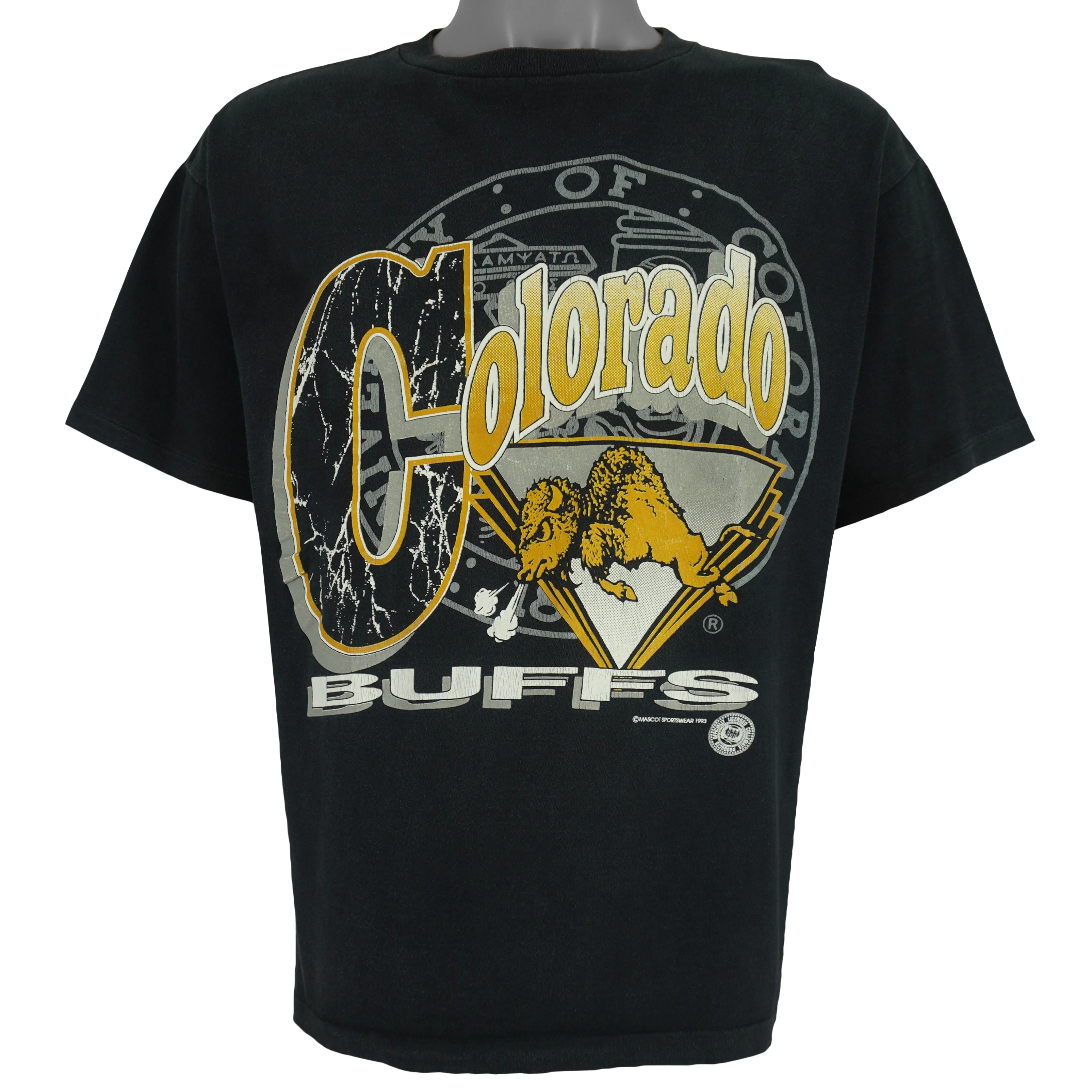 NCAA (Mascot) - Colorado Buffaloes Spell-Out T-Shirt 1993 Large