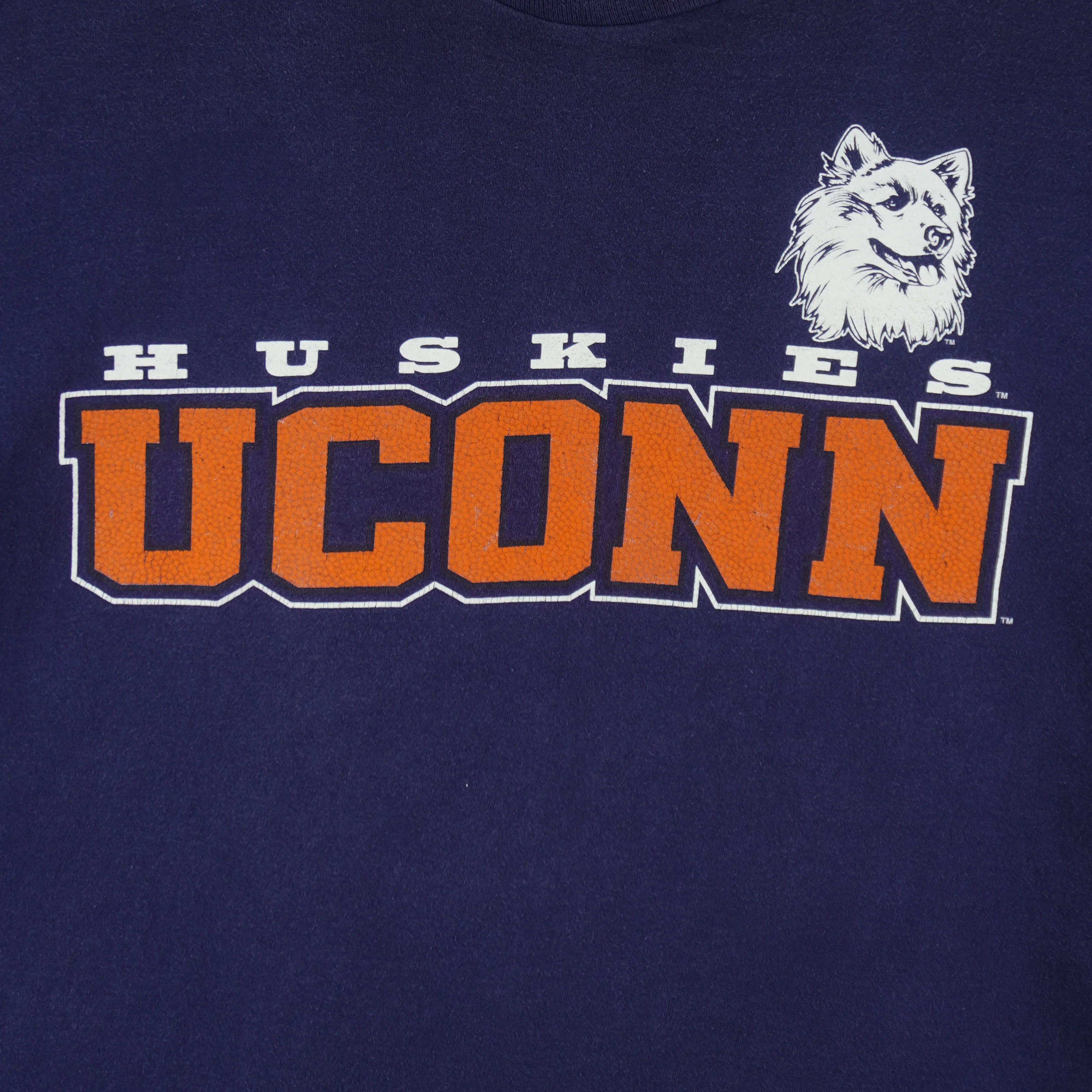 NCAA (Salem) - UConn Huskies Spell-Out T-Shirt 1990s X-Large - Image 3